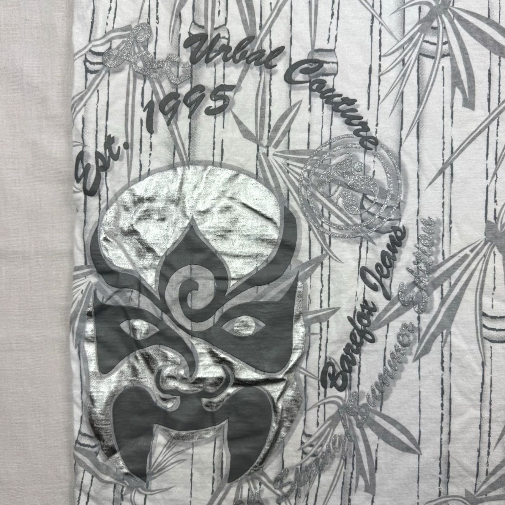 Denime VINTAGE Barefox T Shirt Men XL White Cotton Graphic Print Short Sleeve Crew Neck Hip Hop Y2K Summer 90s Size US XL / EU 56 / 4 - 4 Thumbnail