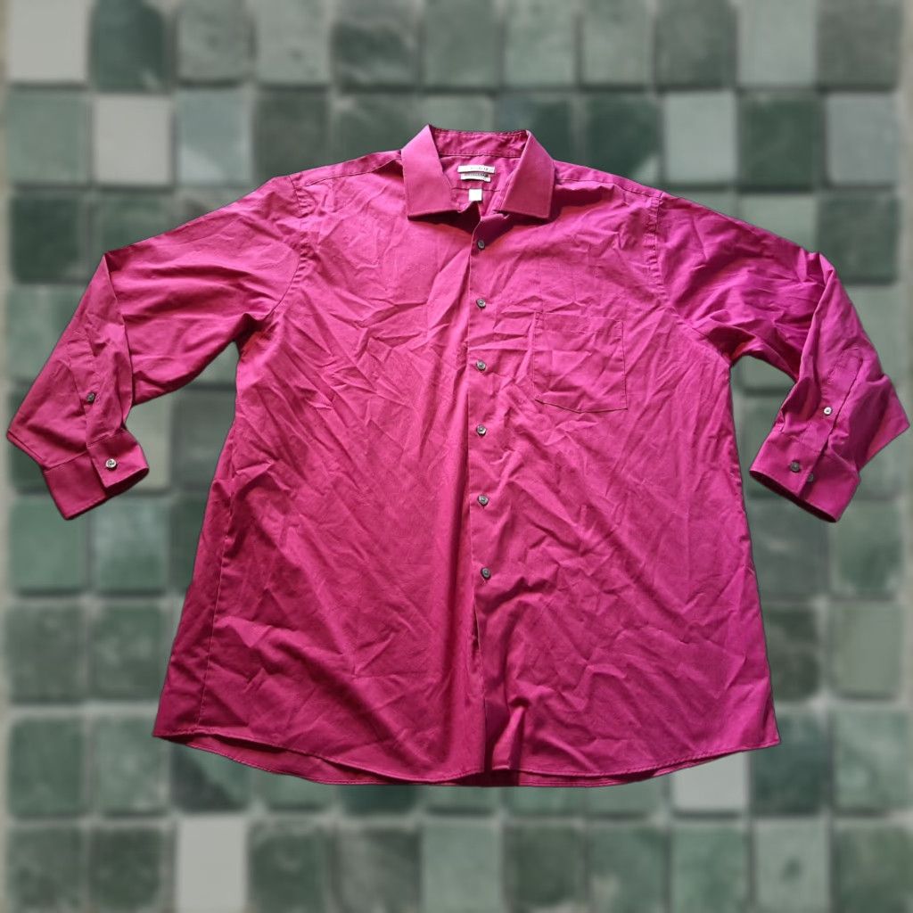 Van Heusen VINTAGE? Van Heusen Mens Button Front Shirt Purple Long Sleeve 17 1/2 32/33 Regular Fit Size US XL / EU 56 / 4 - 1 Thumbnail
