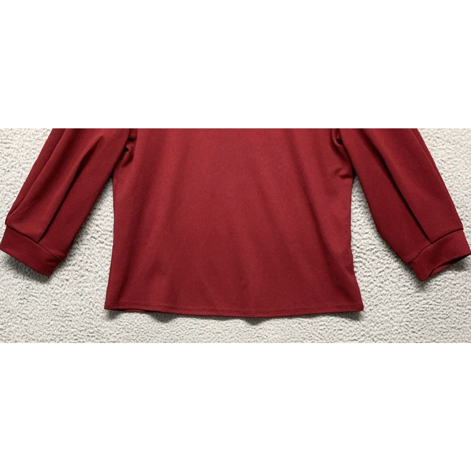 Shein Shein Women's Cropped Top M 3/4 Sleeve Burgundy Stretch Machine Wash NEW w/o Tag Blouse Shirt Womens Size M / US 6-8 / IT 42-44 - 3 Thumbnail