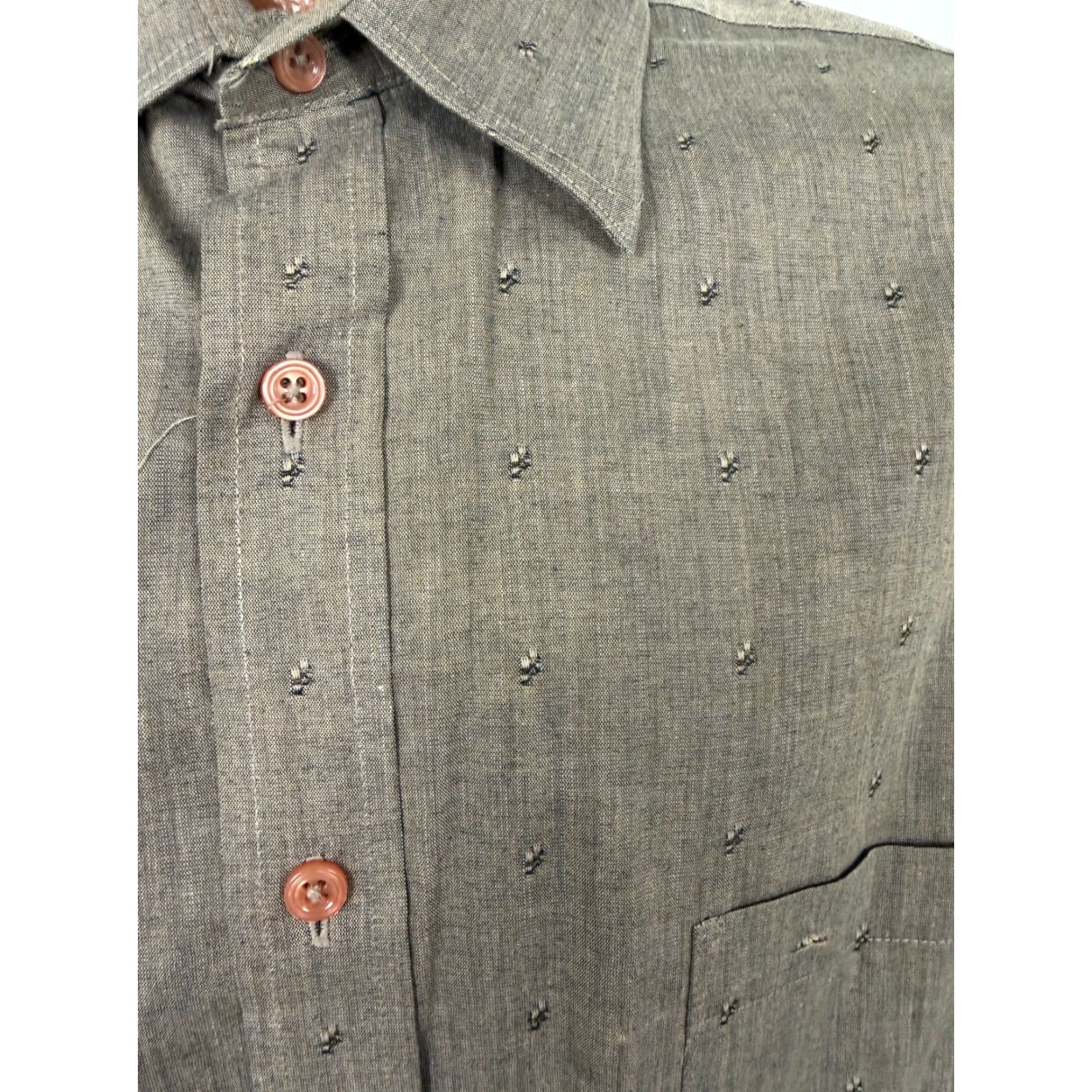 VINTAGE Geoffrey Beene Dress Shirt Men XL Beige Pattern 80s 90s Hipster  Preppy Classic Collared Long