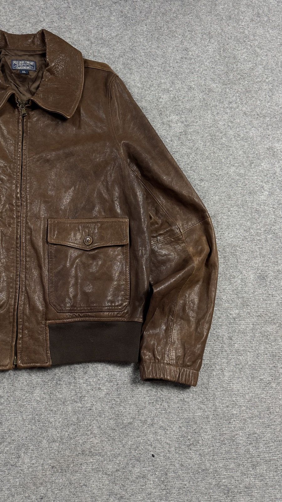 Ralph Lauren Vintage Polo Jeans Ralph Lauren A-2 Leather Bomber Jacket XL Size US XL / EU 56 / 4 - 2 Thumbnail