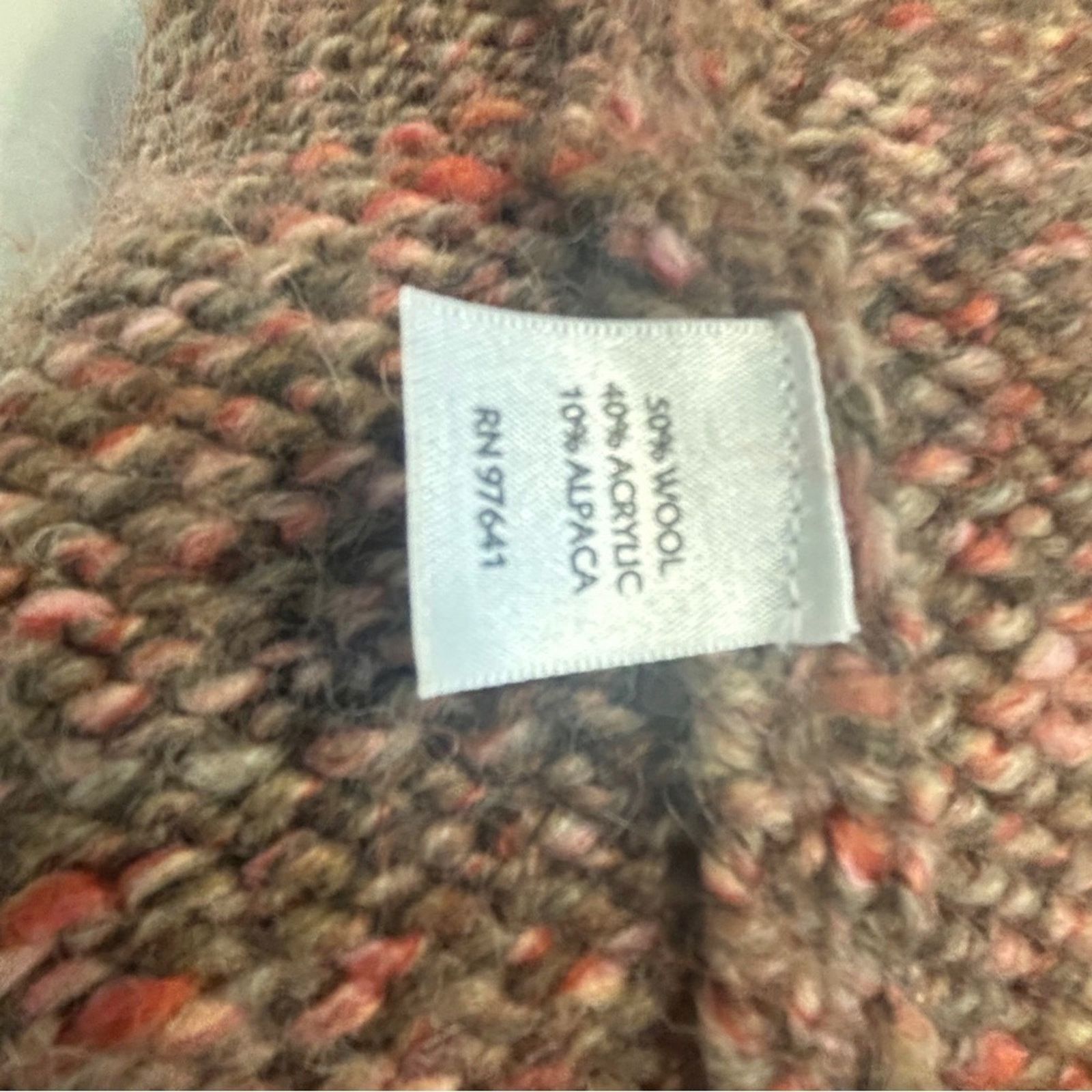 J. Jill J. Jill Italian Yarn Knit Open Front Brown Cardigan Sweater Size L / US 10 / IT 46 - 2 Thumbnail