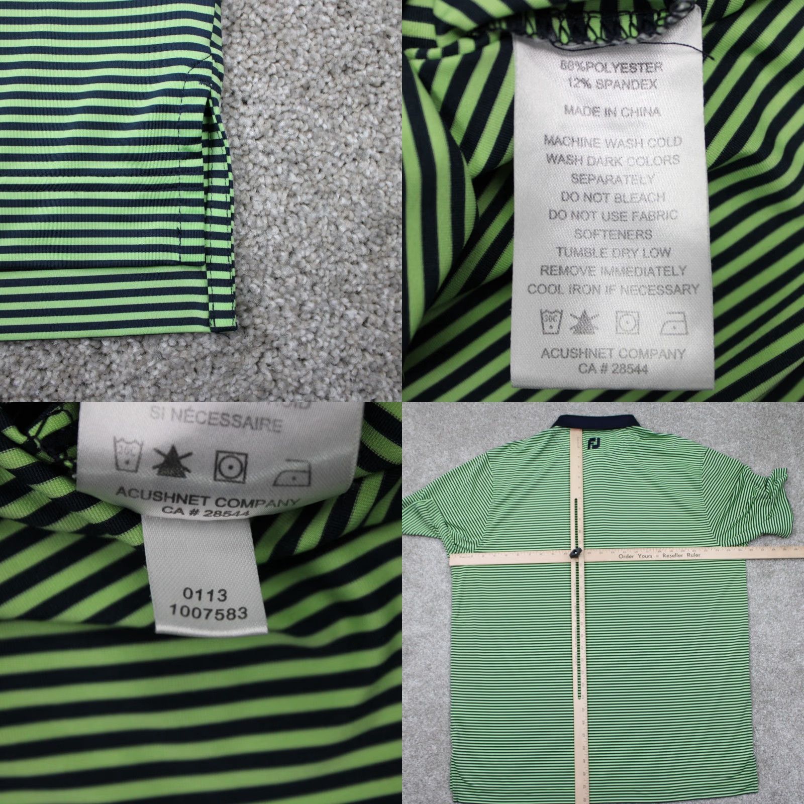 Footjoy FootJoy Polo Shirt Mens XL Green/Black Stretch S/S Golf Pullover Polo Shirt Size US XL / EU 56 / 4 - 8 Thumbnail
