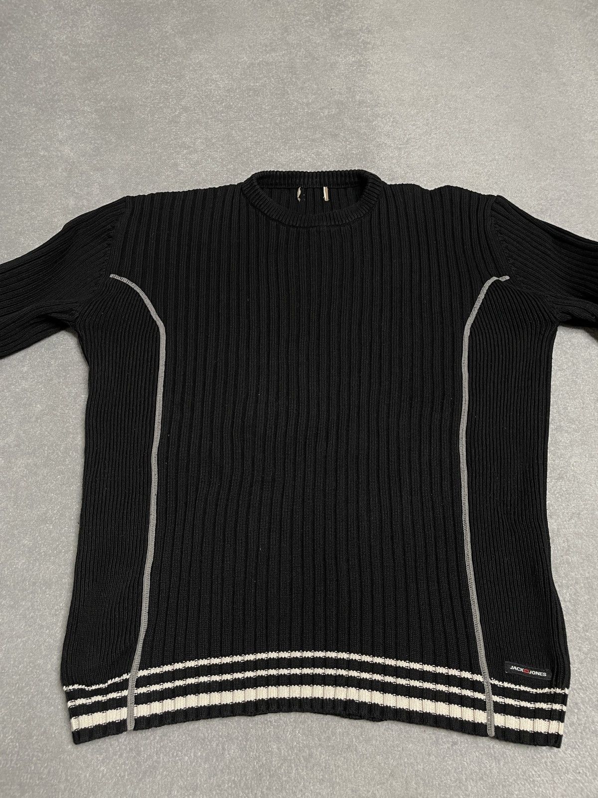Vintage Vintage Black Striped Knitwear Opium Jumper Sweater Drip Size US L / EU 52-54 / 3 - 2 Thumbnail