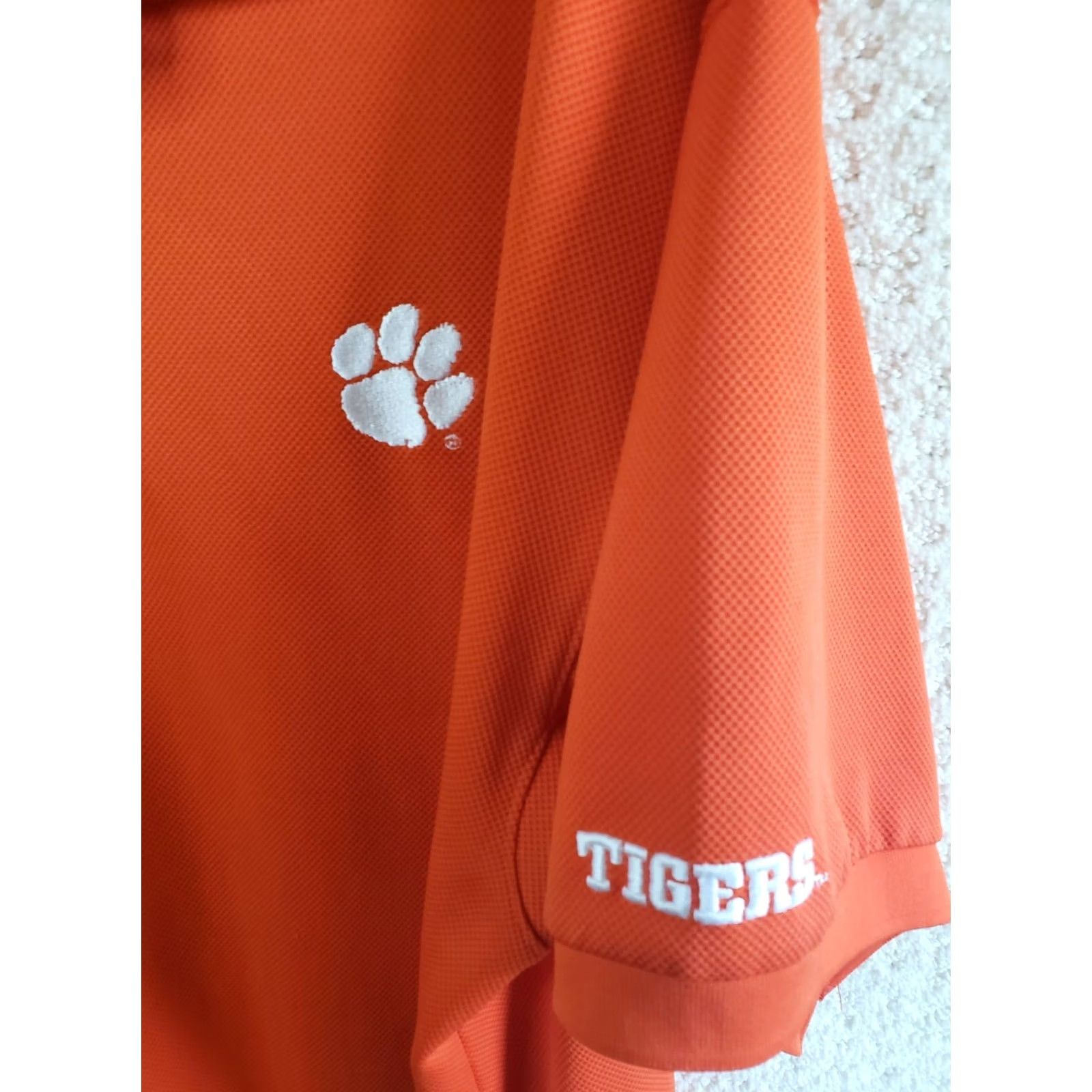 Vintage Columbia PFG Polo Shirt Orange CLEMSON Tigers Men's XL Polyester Size US XL / EU 56 / 4 - 6 Thumbnail