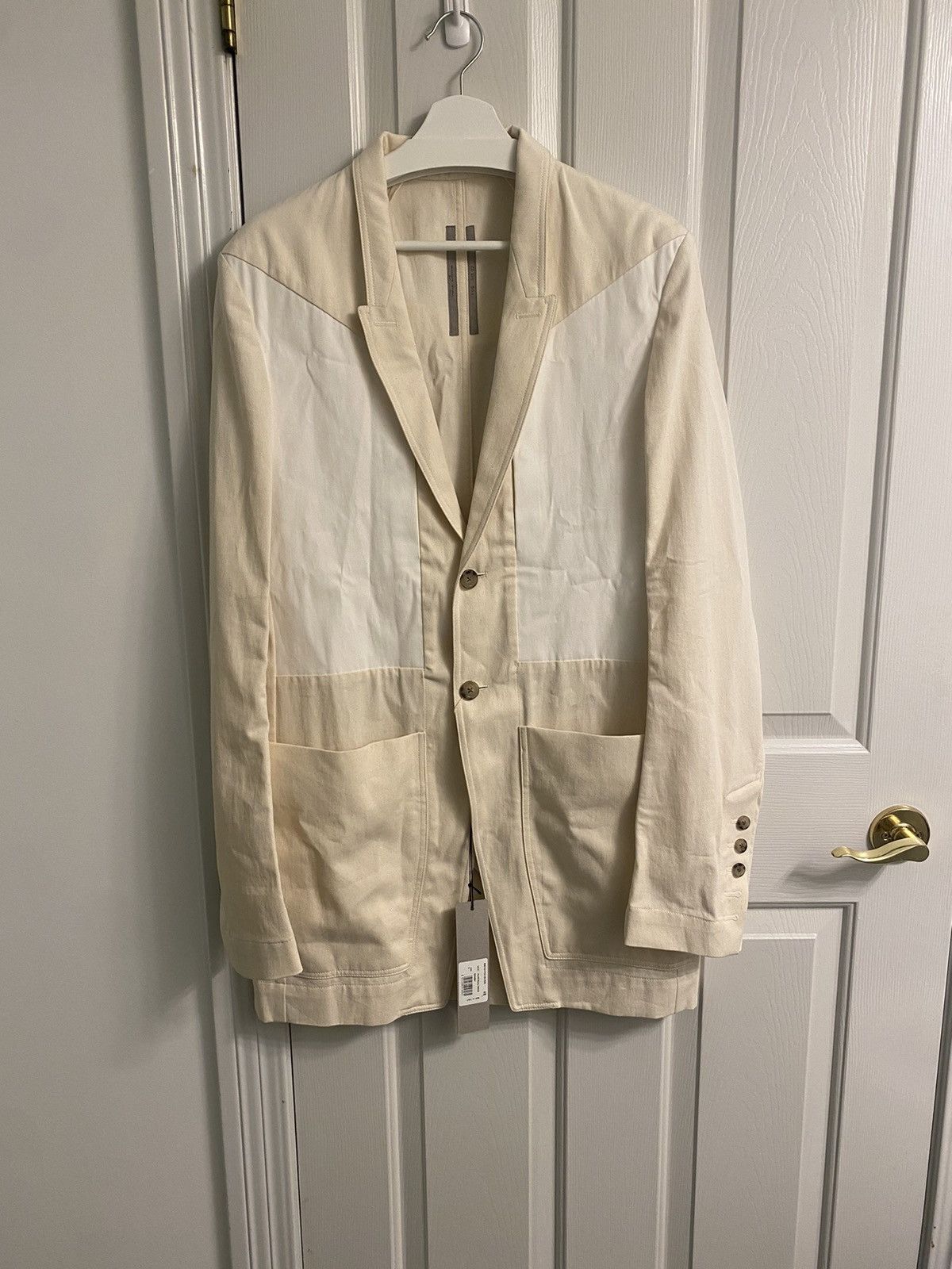 Rick Owens Rick Owens fogachine lido patchwork single-breasted blazer Size 48R - 5 Thumbnail