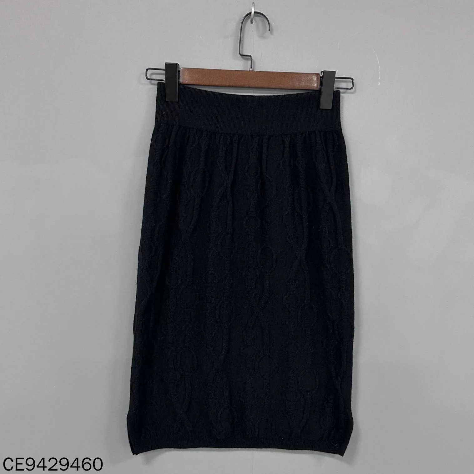 Hermes HERMES Black Pig Nose Cashmere Skirt 36 99 New Size 26" / US 2 / IT 38 - 1 Thumbnail