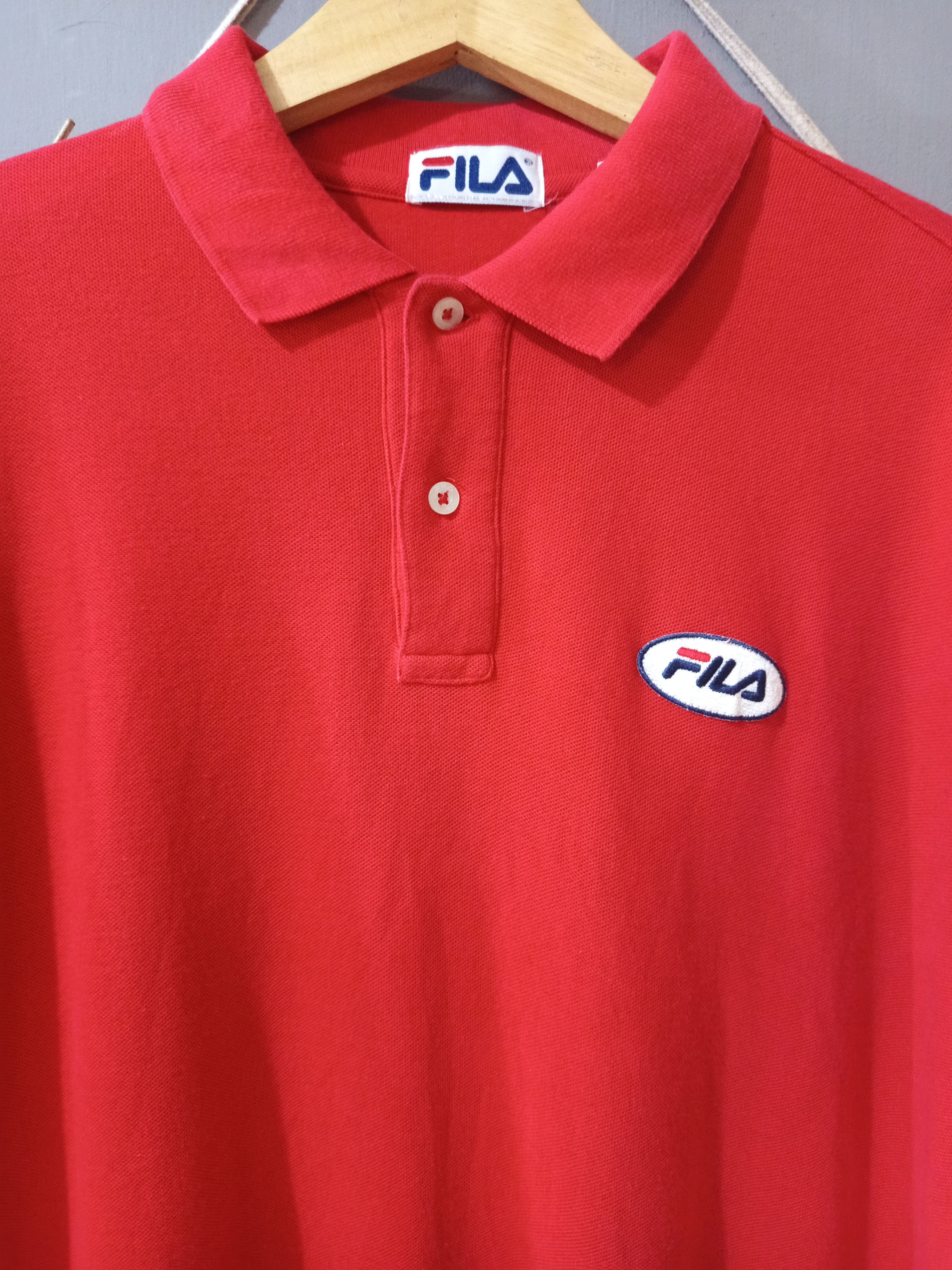Vintage 1990s FILA Made in USA Red Polo Vintage Sportswear Size US L / EU 52-54 / 3 - 6 Thumbnail