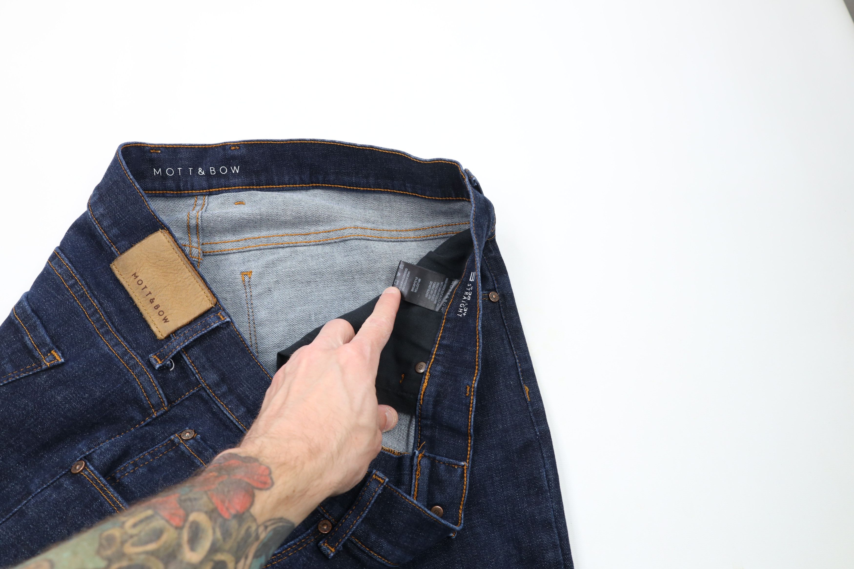 Mott & Bow × Vintage Mott & Bow Straight Leg Denim Jeans Pants Indigo Blue Size US 38 / EU 54 - 7 Thumbnail