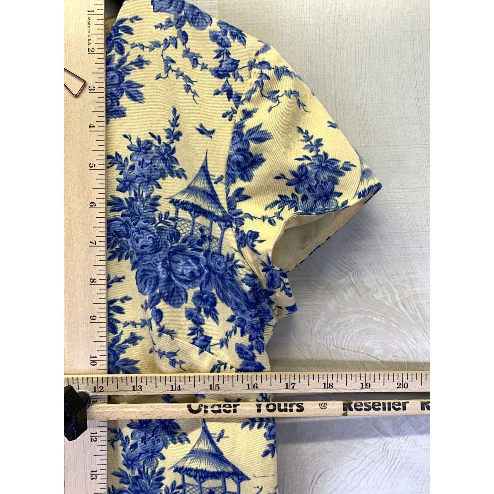 Talbots Talbots Petites Yellow Blue Floral Print V Neck Dress Womens 4-11104 Size S / US 4 / IT 40 - 6 Thumbnail