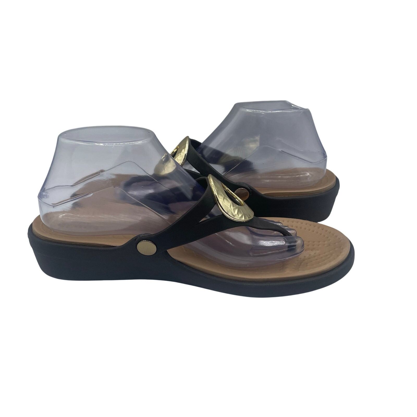 Crocs Crocs Sanrah Hammered Circle Wedge Flip Sandals Espresso 10 Size US 10 / IT 40 - 6 Thumbnail