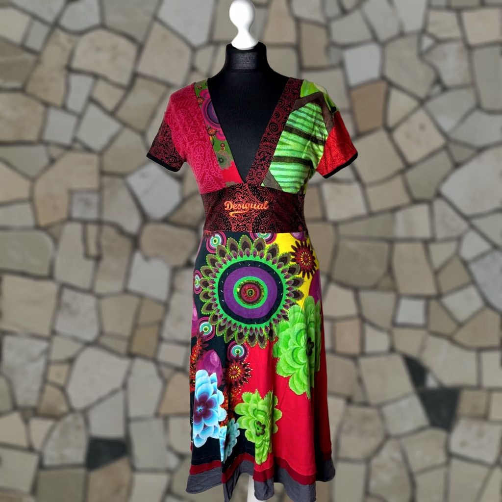 Desigual Desigual Dress womens S A-Line Dress Red Knee Length 107 cm Mens? Size S / US 4 / IT 40 - 1 Thumbnail