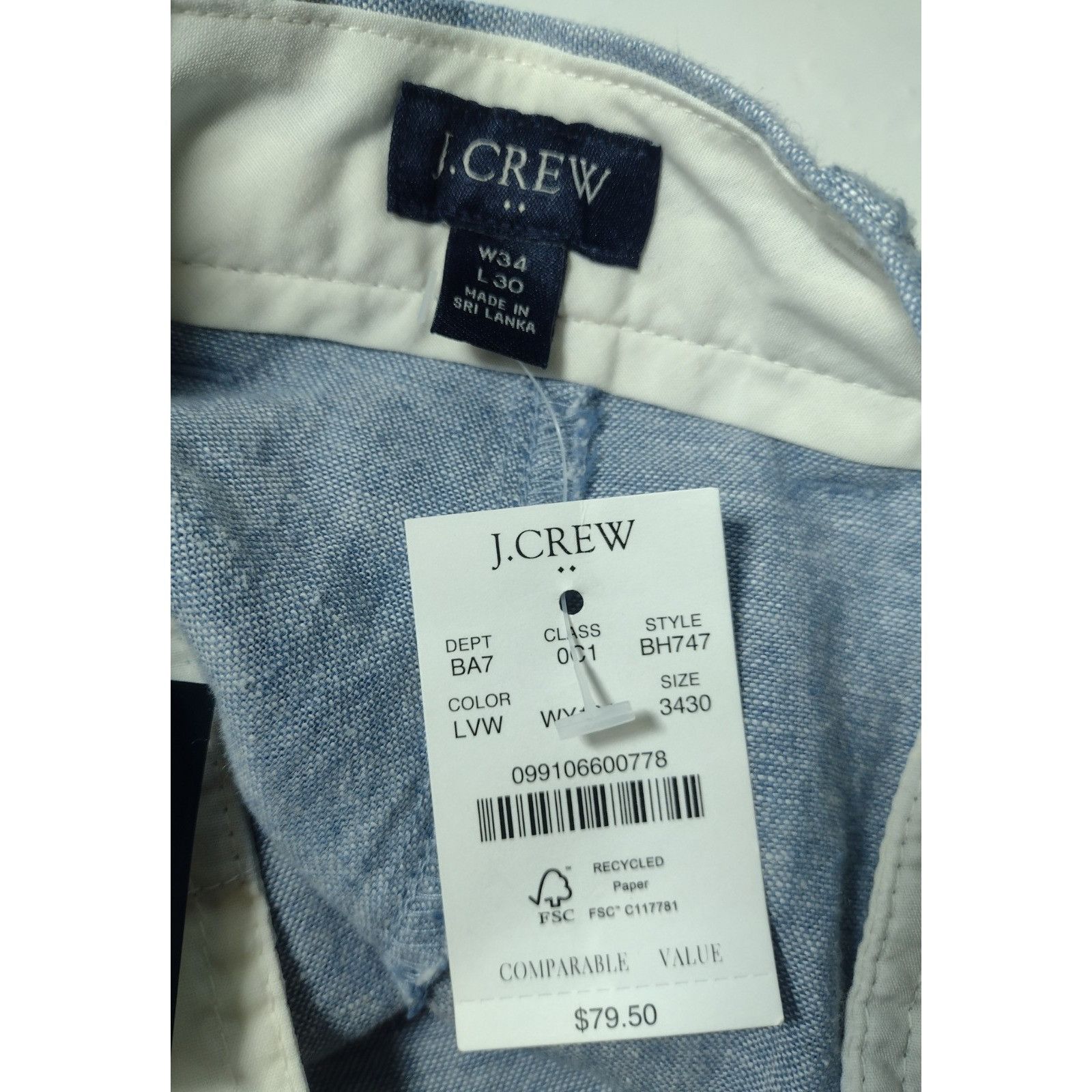 J.Crew J Crew Re-imagined Linen Blend Dress Pants 34x30 Straight Le Size US 34 / EU 50 - 8 Thumbnail