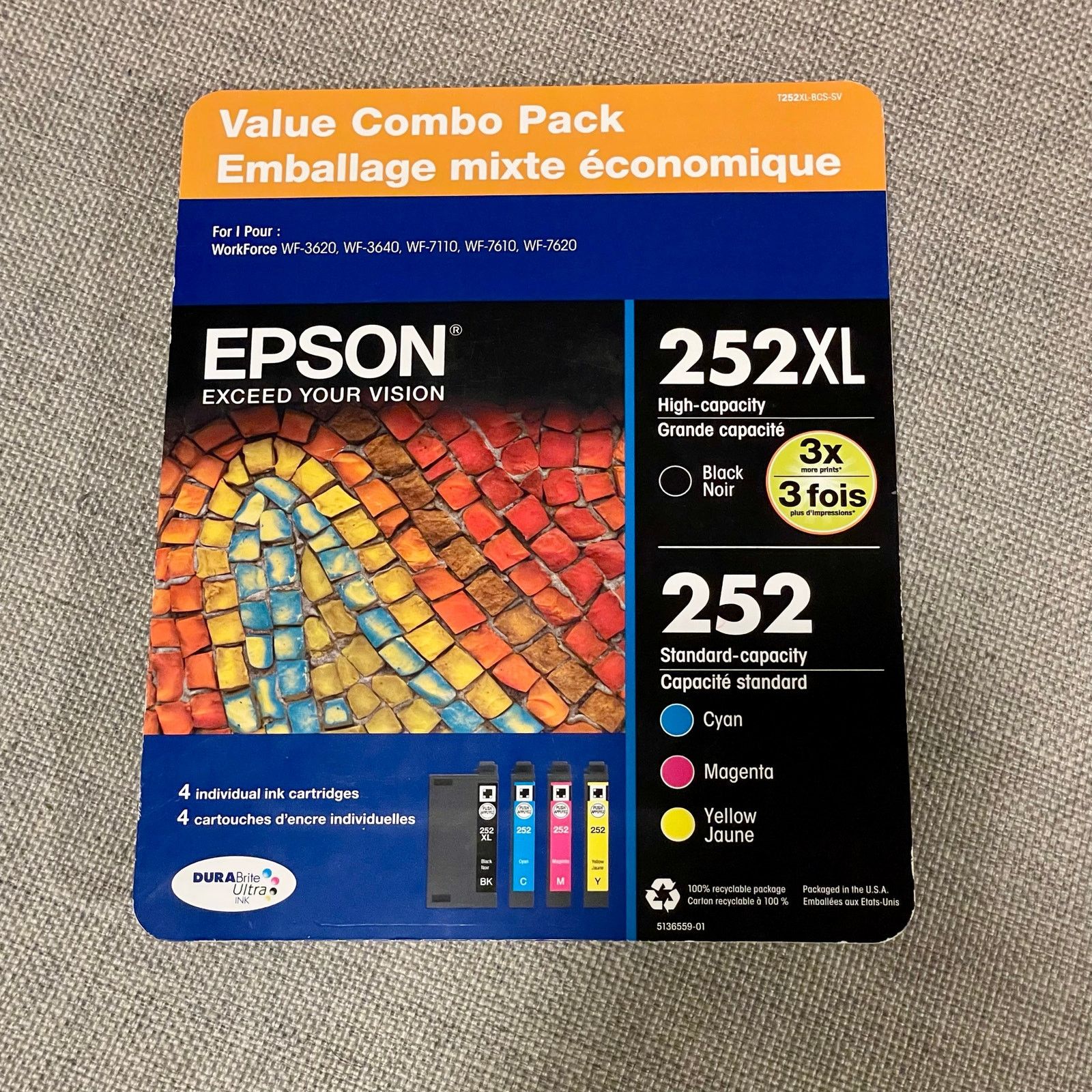 INTENTIONALLY BLANK New Epson 252XL & 252 Value Combo Pack Colors Ink Printer Size ONE SIZE - 1 Thumbnail