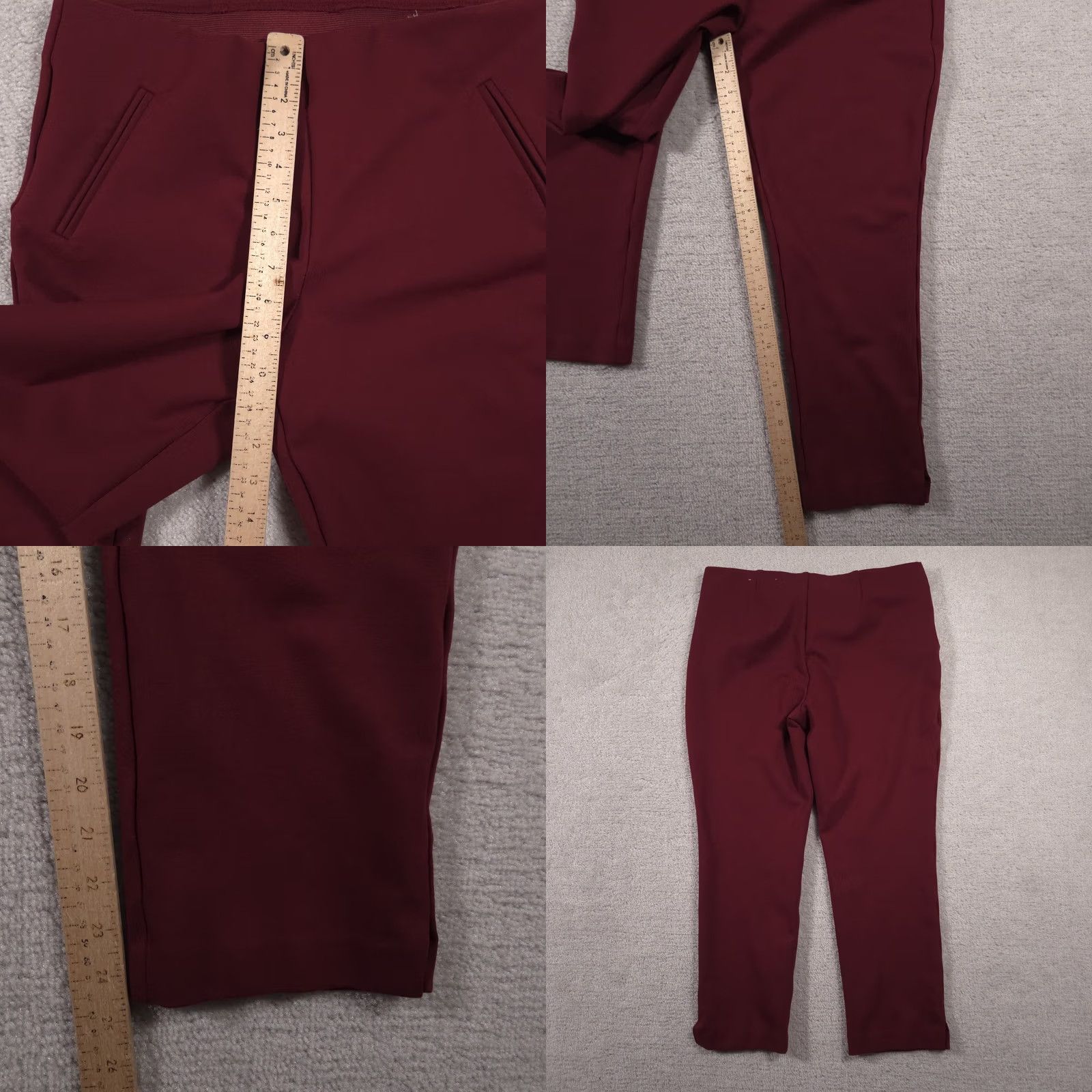 Vintage Chico's Pants Women's 12 Red Stretch Pull On Ankle Career Cropped Office Pants Size 34" / US 12 / IT 48 - 8 Thumbnail