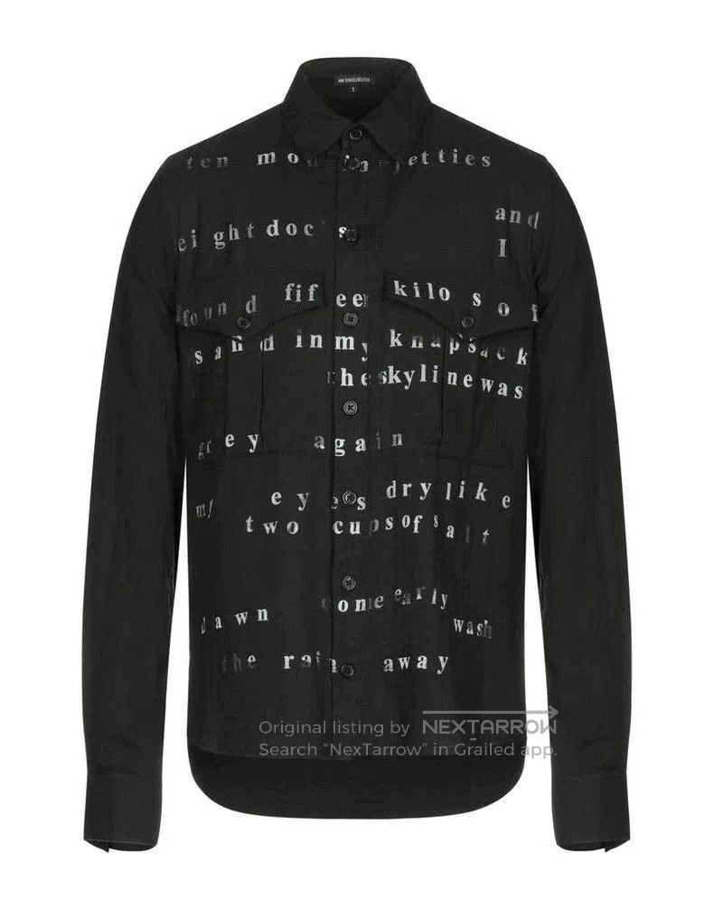 Ann Demeulemeester Ann Demeulemeester Black Letter Print Shirt. Size US XS / EU 42 / 0 - 8 Thumbnail
