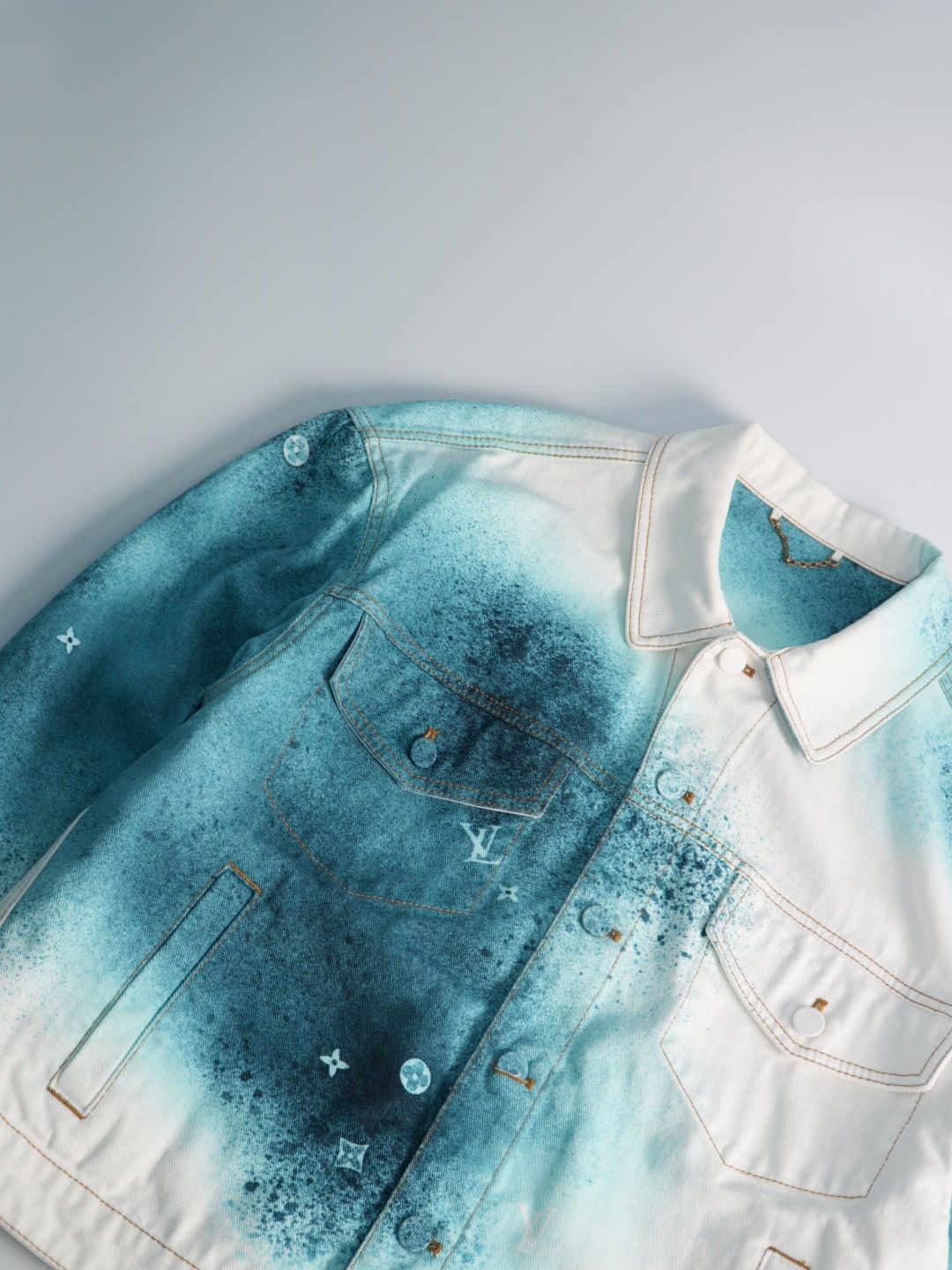 Louis Vuitton Louis Vuitton Starry Sky Gradient Splash-Ink Denim Jacket Size US L / EU 52-54 / 3 - 5 Thumbnail
