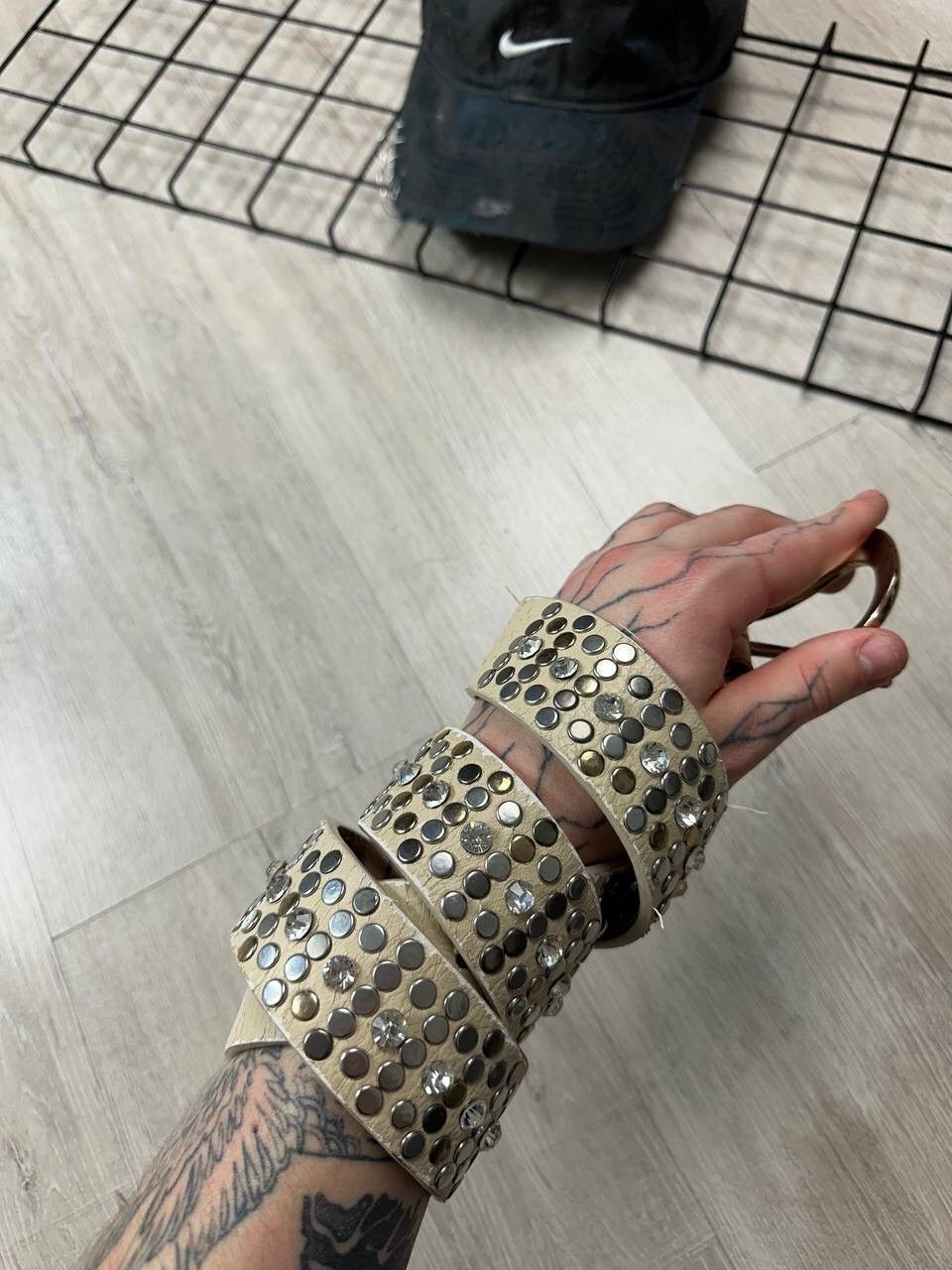 Hysteric Glamour × Japanese Brand × Vintage Vintage Rhinestones Leather Y2K Belt Size ONE SIZE - 2 Thumbnail