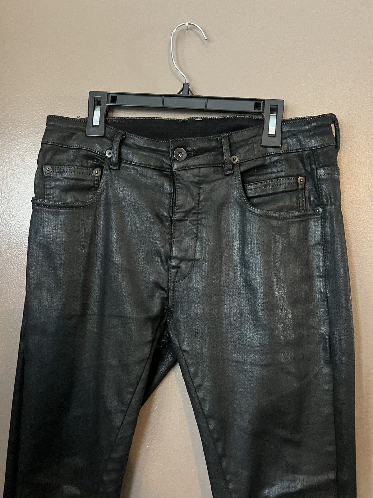 Rick Owens 2018 Black Wax Detroit jeans Size US 28 / EU 44 - 3 Thumbnail