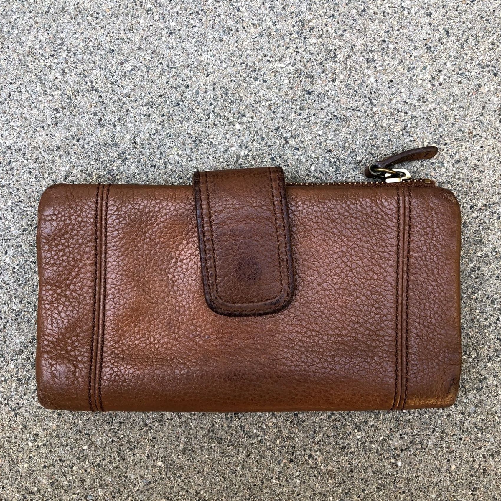 Fossil FOSSIL Emma Saddle Wallet Bifold Brown Leather Zipper Clutch Women's Wallet Size ONE SIZE - 6 Thumbnail