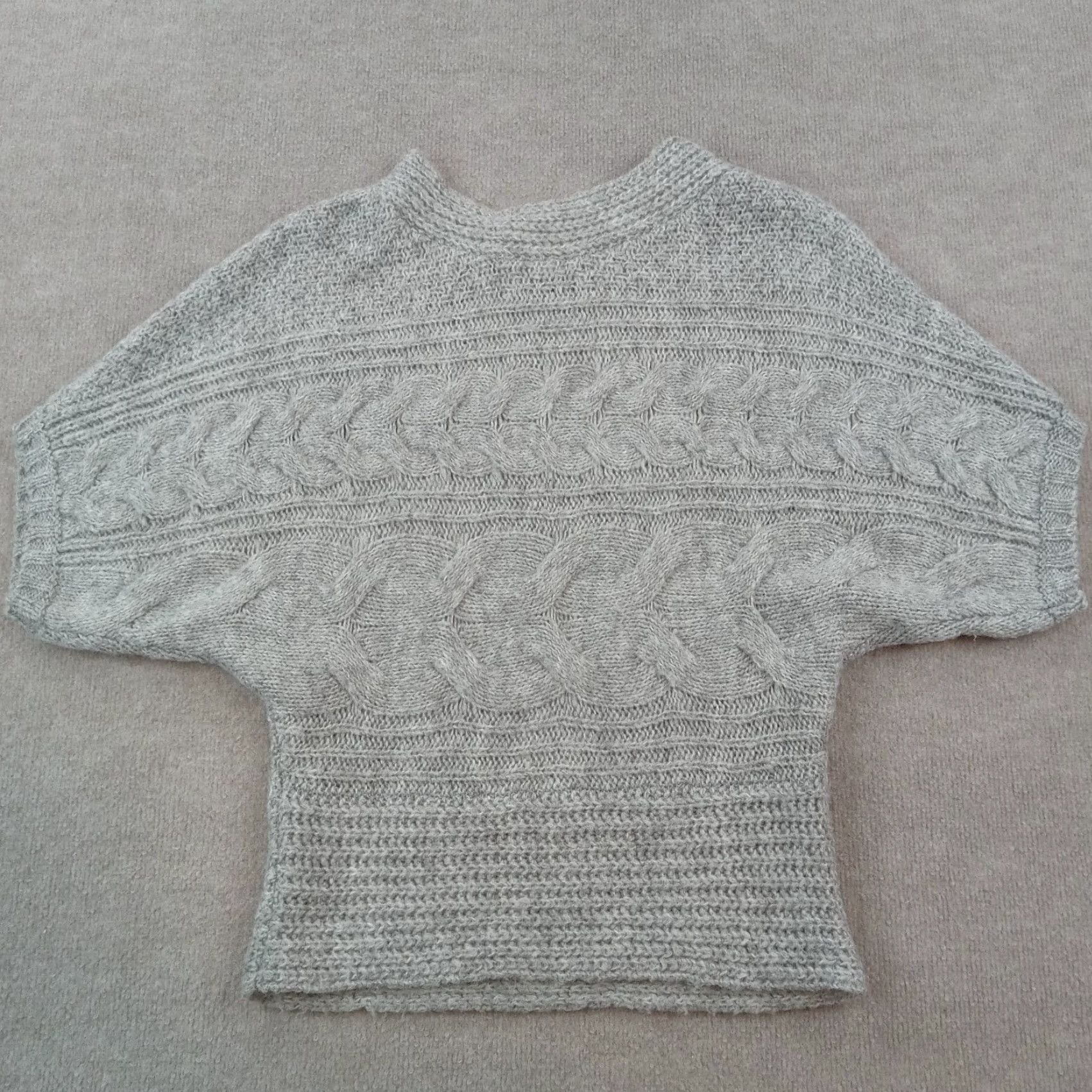Vintage Fredericks of Hollywood Women's Gray Short Sleeve Sweater Large Acrylic Wool Blend Lightweight Pullover Size L / US 10 / IT 46 - 7 Thumbnail