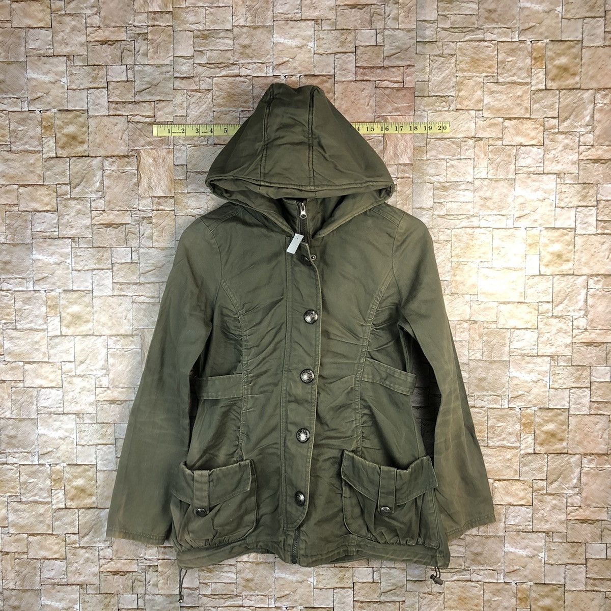 Japanese Brand Backs Green Coats jacket Hoodie #A826 Size M / US 6-8 / IT 42-44 - 1 Thumbnail