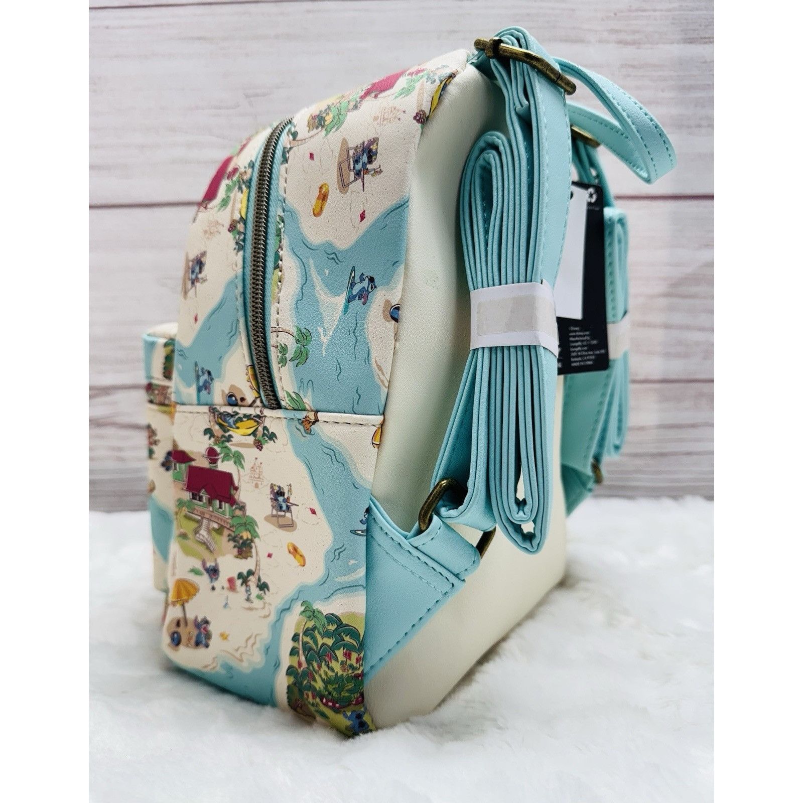 Disney Loungefly Disney Lilo & Stitch Island Map Mini Backpack NWT Size ONE SIZE - 3 Thumbnail