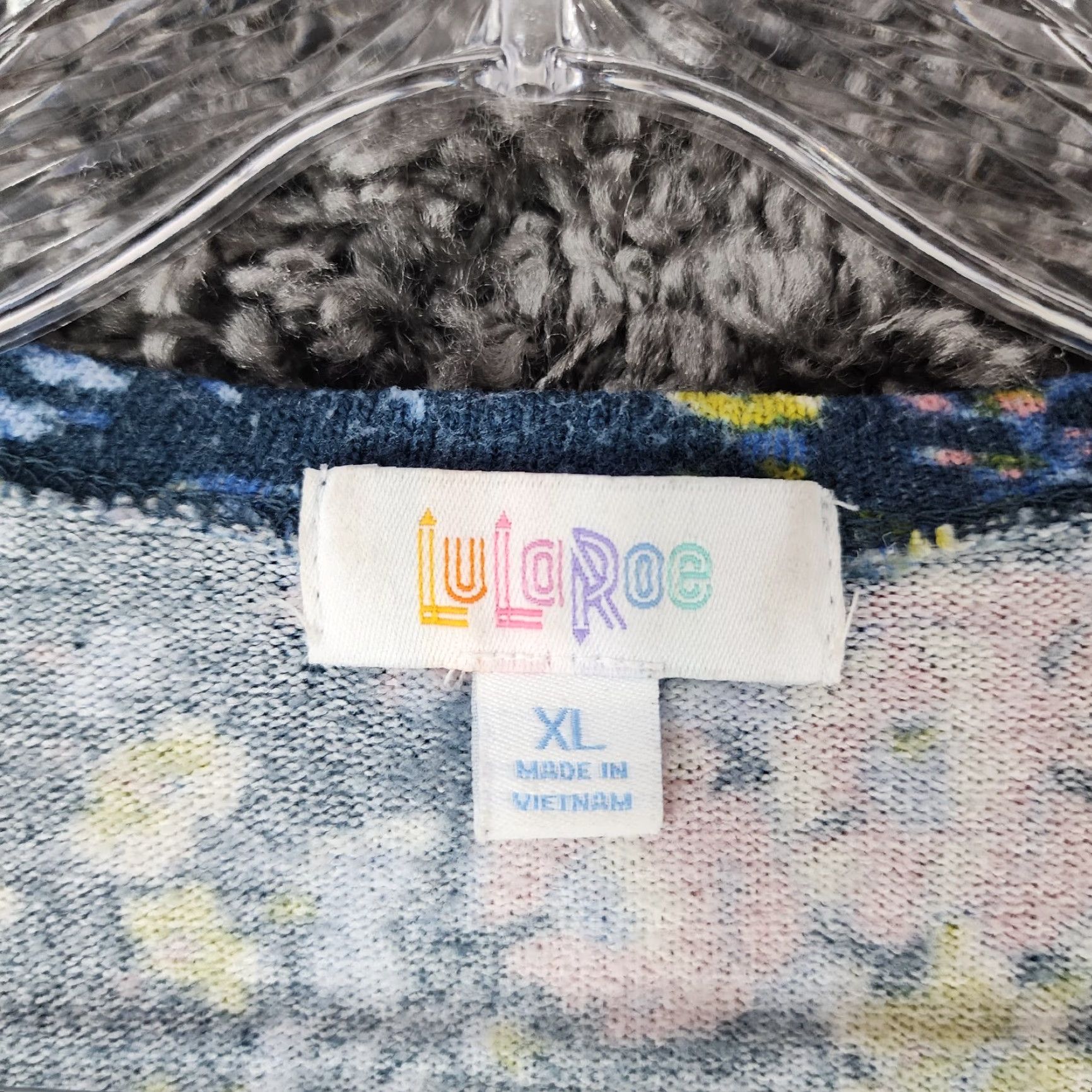 Vintage LuLaRoe Sweater Womens XL Blue Floral Long Sleeve Cardigan Pockets Size XL / US 12-14 / IT 48-50 - 4 Thumbnail