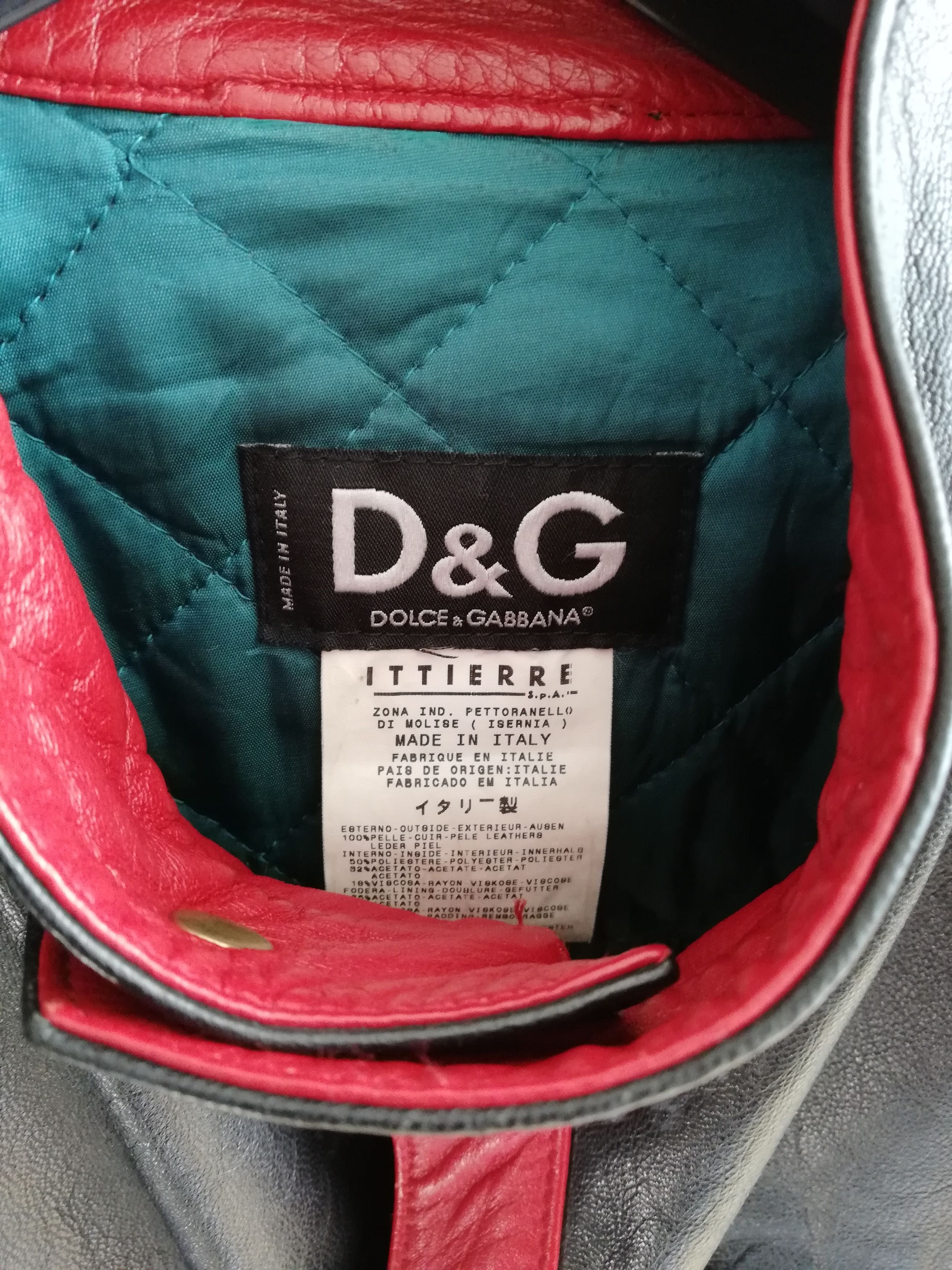 Dolce & Gabbana Multi colored cafe racer leather jacket Size US S / EU 44-46 / 1 - 5 Thumbnail