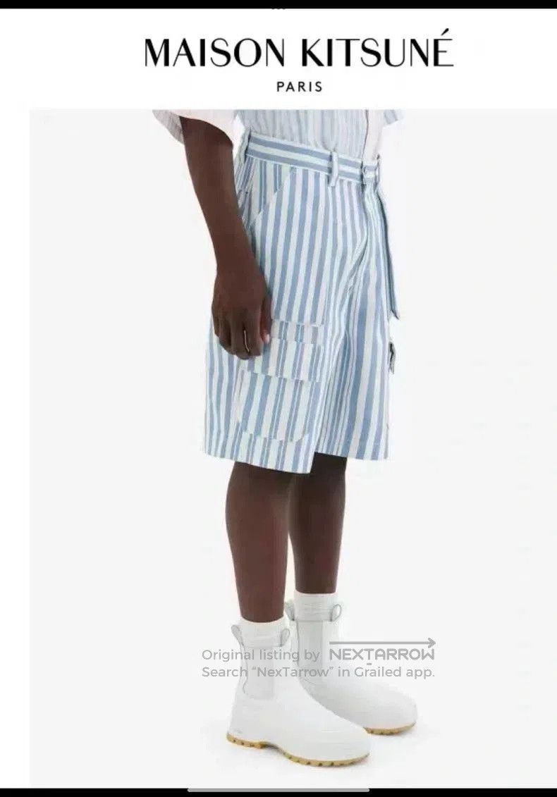 Vintage Maison Kitsuné Men's Striped Cargo Shorts. Size US 42 / EU 58 - 8 Thumbnail