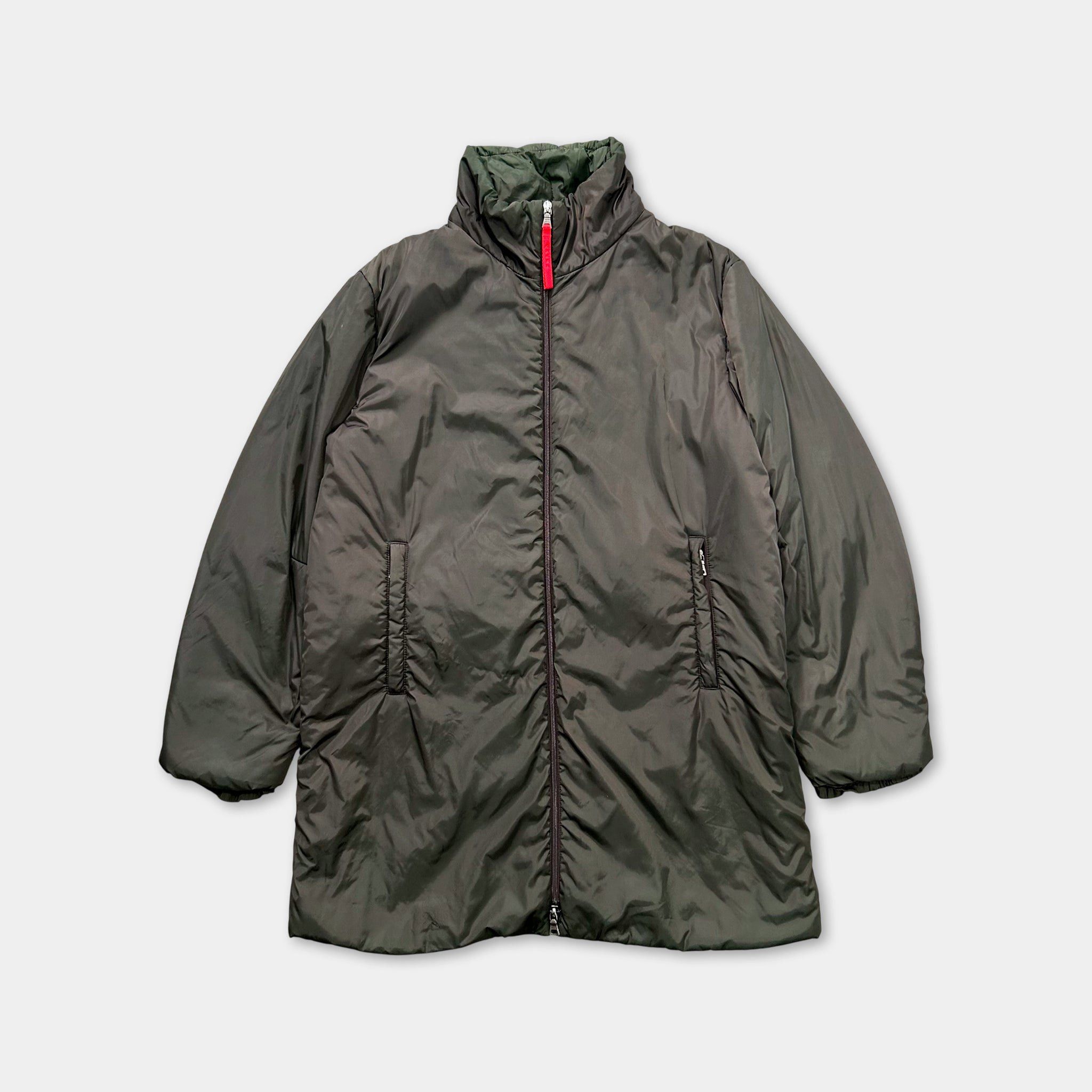 Prada Prada Nylon Green Brown Long Coat Size US L / EU 52-54 / 3 - 1 Thumbnail