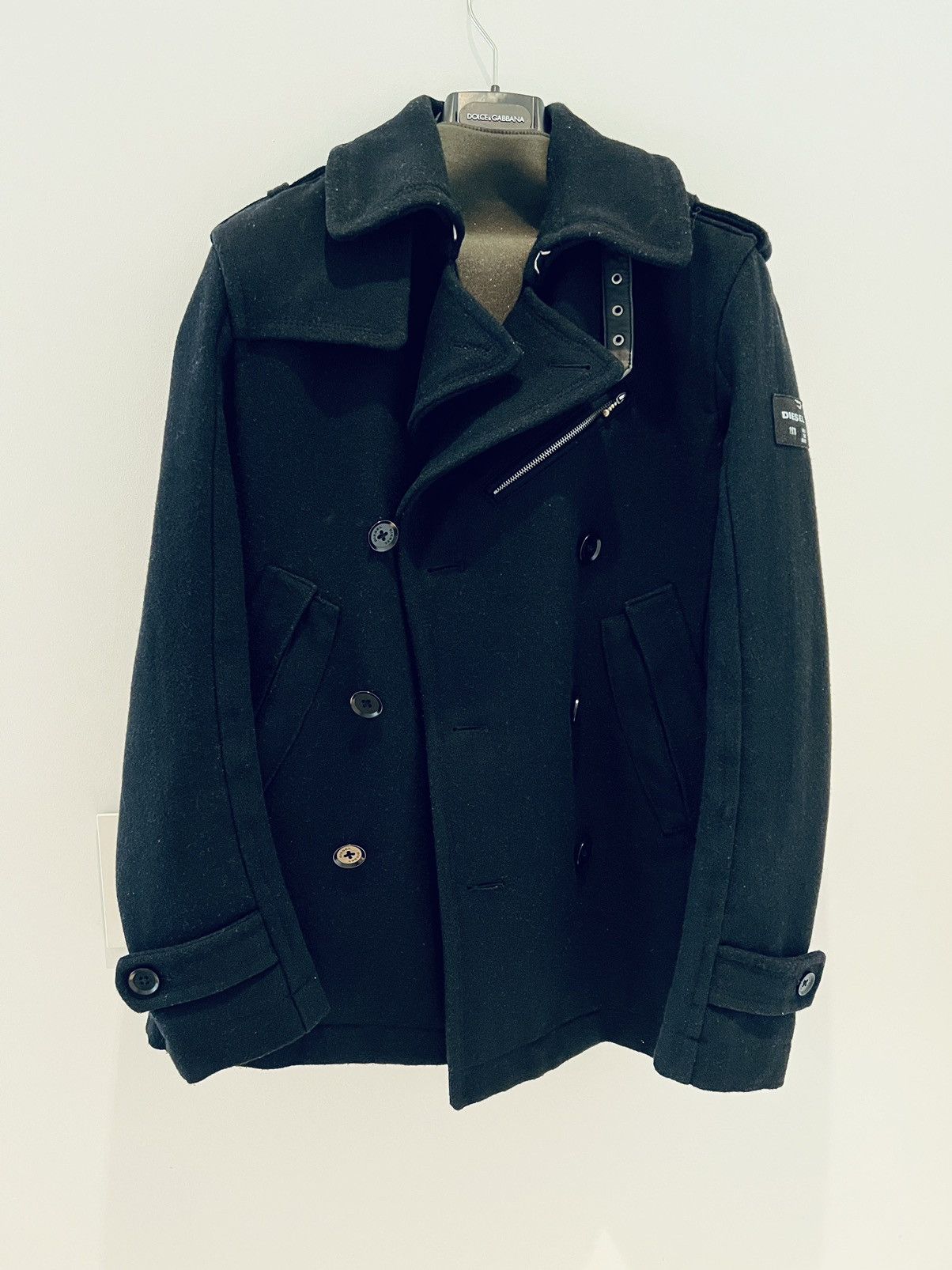 image of Diesel Black Peacoat, Men's (Size Small)