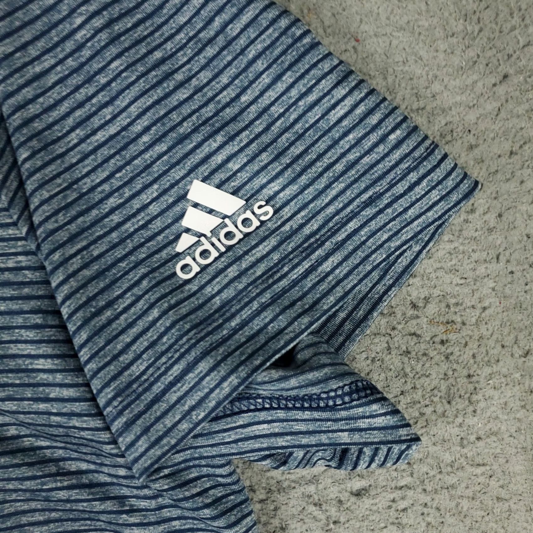 Adidas Adidas Polo Shirt Mens 2XL Blue Striped Golf Casual Short Sleeve Shirt Size US XXL / EU 58 / 5 - 3 Thumbnail