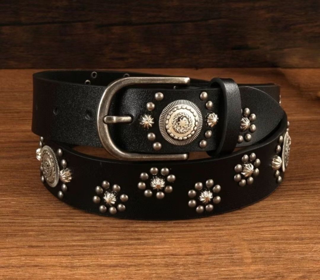 Japanese Brand Unique rivet black colour japan style belt Size ONE SIZE - 2 Thumbnail