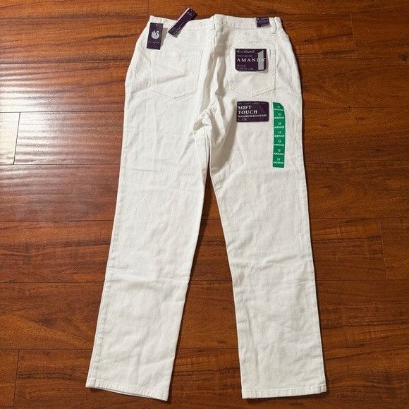 Gloria Vanderbilt NWT Gloria Vanderbilt Crystal White AMANDA Slim Jeans Sz 12 Size 34" / US 12 / IT 48 - 2 Thumbnail