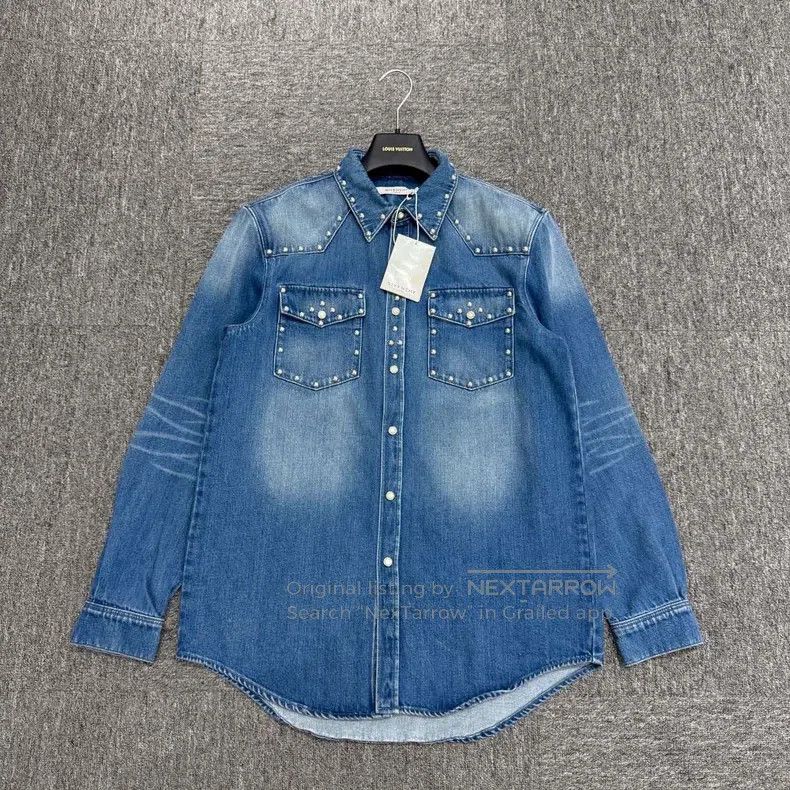 Givenchy Givenchy Washed Distressed Rivet Denim Shirt Size US L / EU 52-54 / 3 - 1 Thumbnail