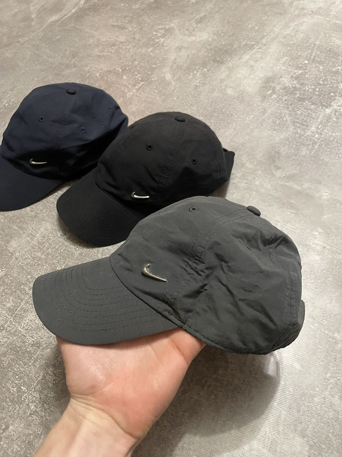 Nike × Vintage x6 Nike Metallic Swoosh Logo Cap Y2K Size ONE SIZE - 17 Thumbnail