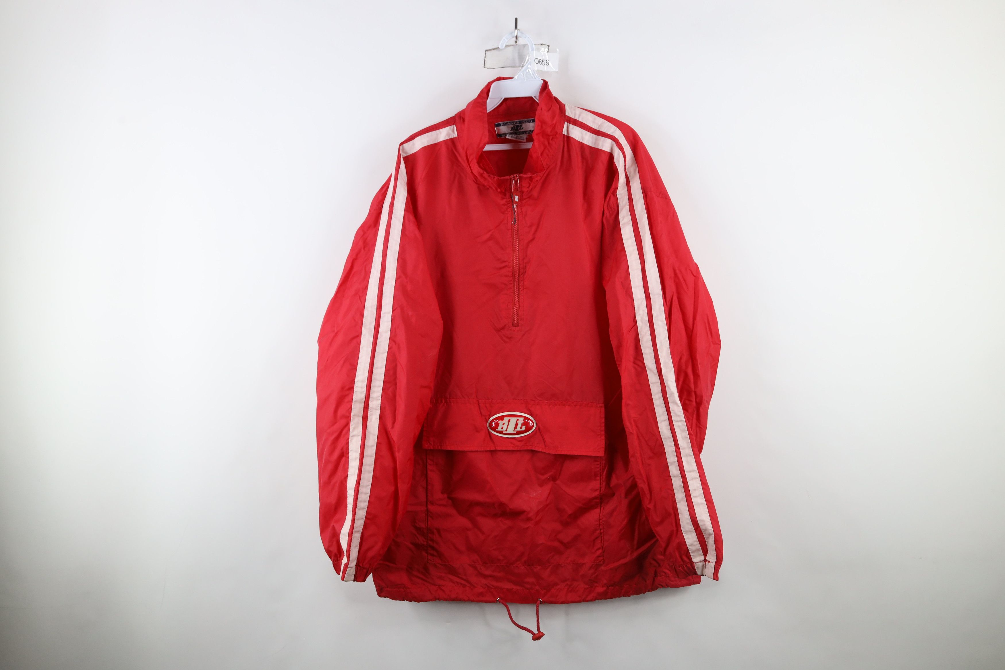 Vintage Vintage Y2K 2000 Millennium Half Zip Windbreaker Jacket Red Size US XL / EU 56 / 4 - 1 Thumbnail