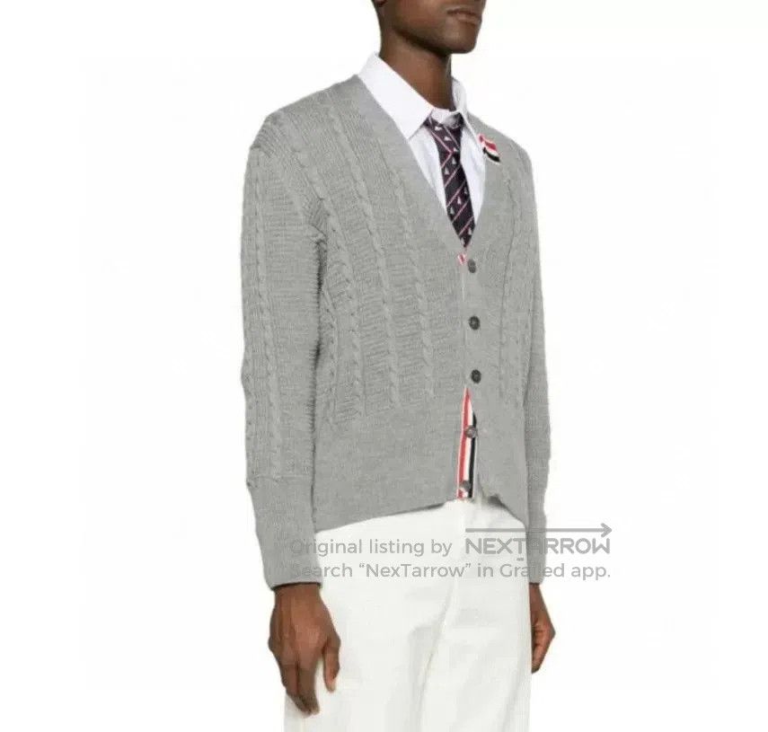 Thom Browne Classic Gray Knitted Cardigan by Thom Browne. Size US M / EU 48-50 / 2 - 2 Thumbnail