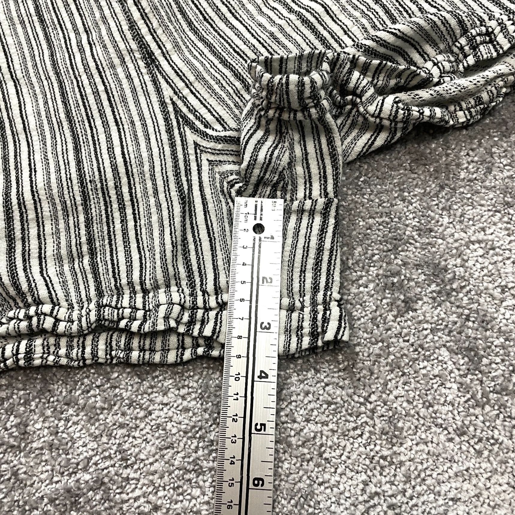 Vintage Time and Tru Sweatshorts Womens XXL White Striped Linen Stretch Lounge Short Size 26" / US 2 / IT 38 - 5 Thumbnail