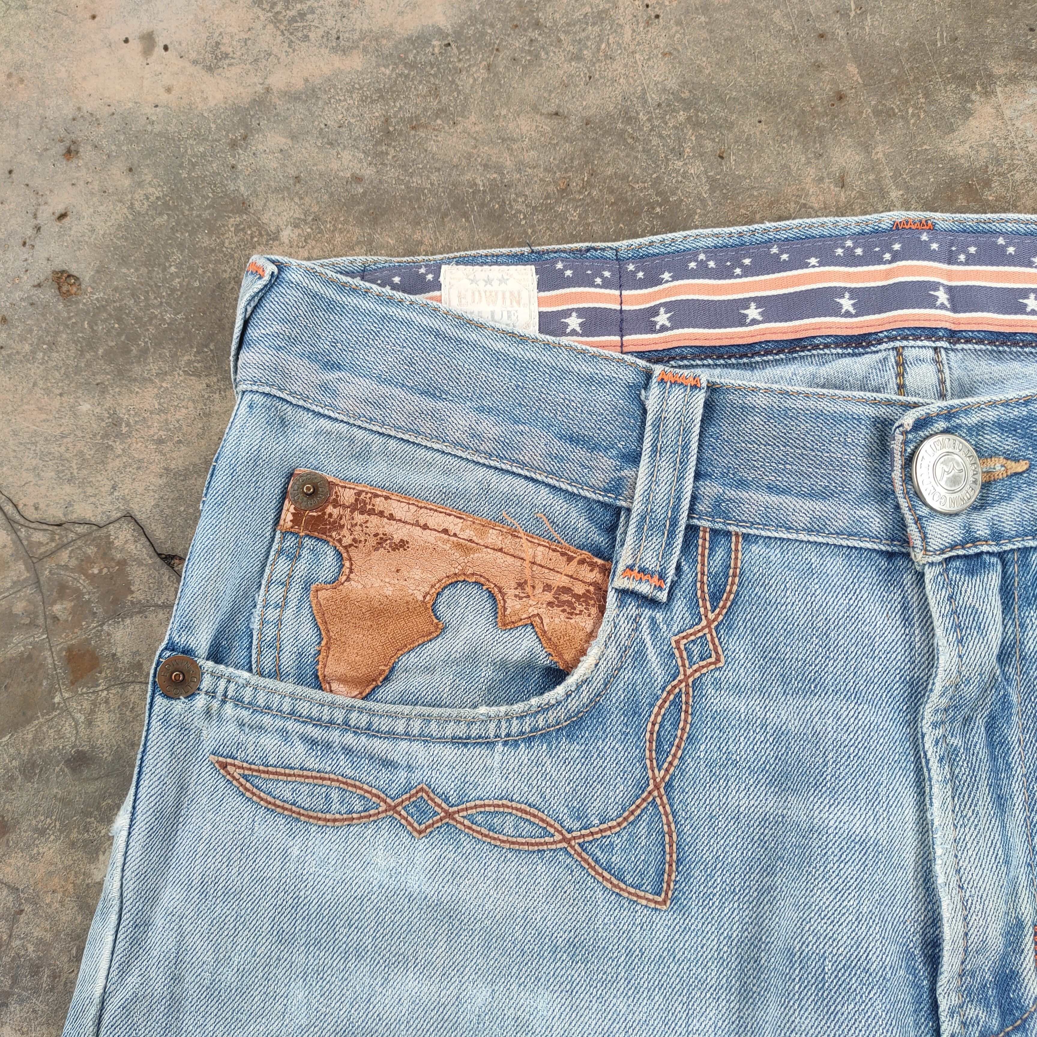Edwin VTG EDWIN 90' BLUE TRIP FADED RIPPED JEANS DENIM PANTS Size US 36 / EU 52 - 7 Thumbnail