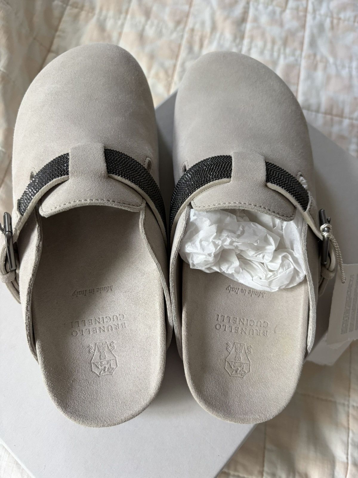 Brunello Cucinelli Brunello Cucinelli Suede Monili Chain Mule NWT Box EU 36 Size US 6 / IT 36 - 3 Thumbnail
