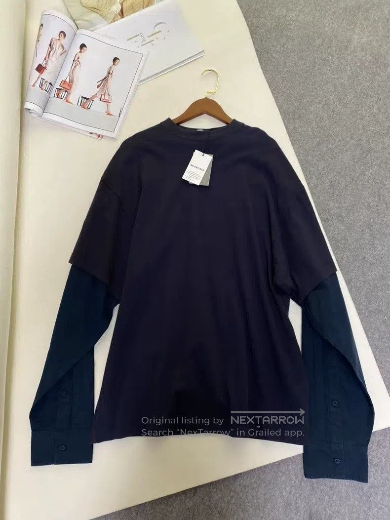 Balenciaga Navy Blue Fake Two-Piece T XS Size