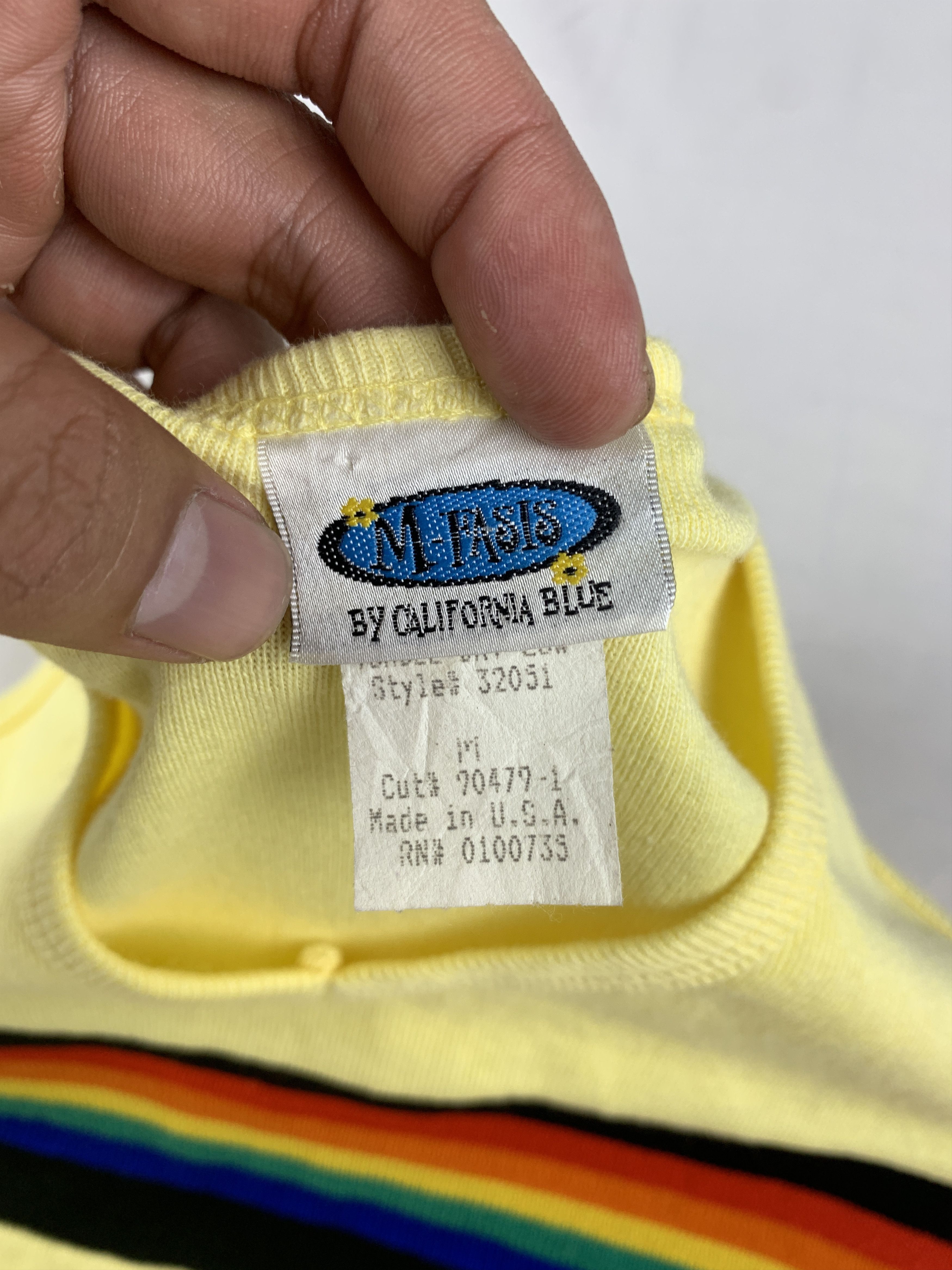 Japanese Brand M-Fast USA Yellow Rainbow Sleeveless Top (M) Size US M / EU 48-50 / 2 - 7 Thumbnail