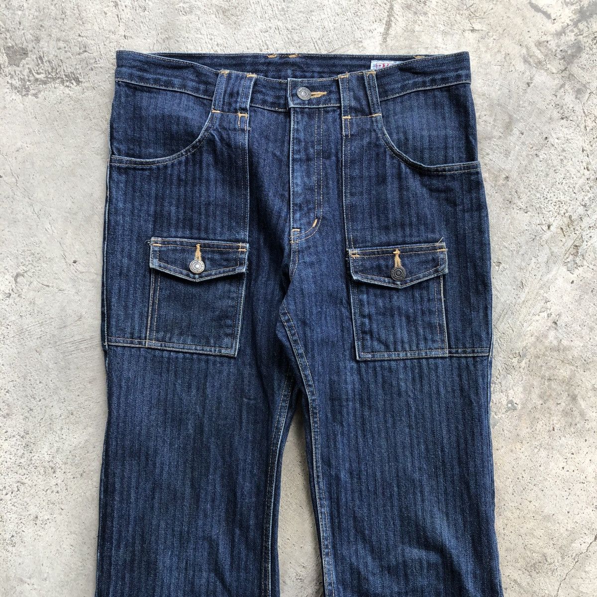 Other BISON Japanese Hickory Stripe Flared Jeans Size US 30 / EU 46 - 3 Thumbnail