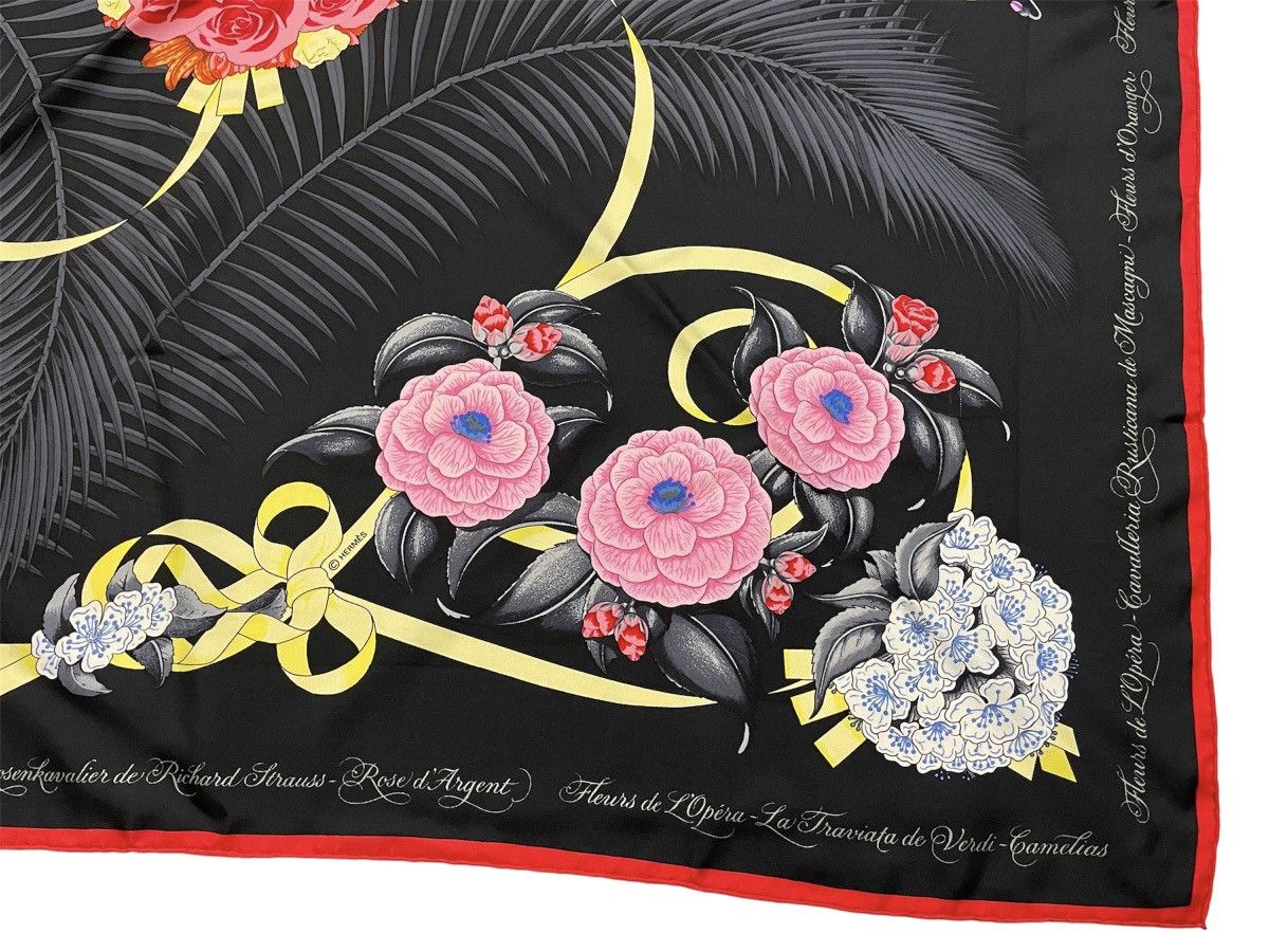 Hermes Vtg Hermes Carre 90 Fleurs de L'opera Silk Scarf Size ONE SIZE - 4 Thumbnail