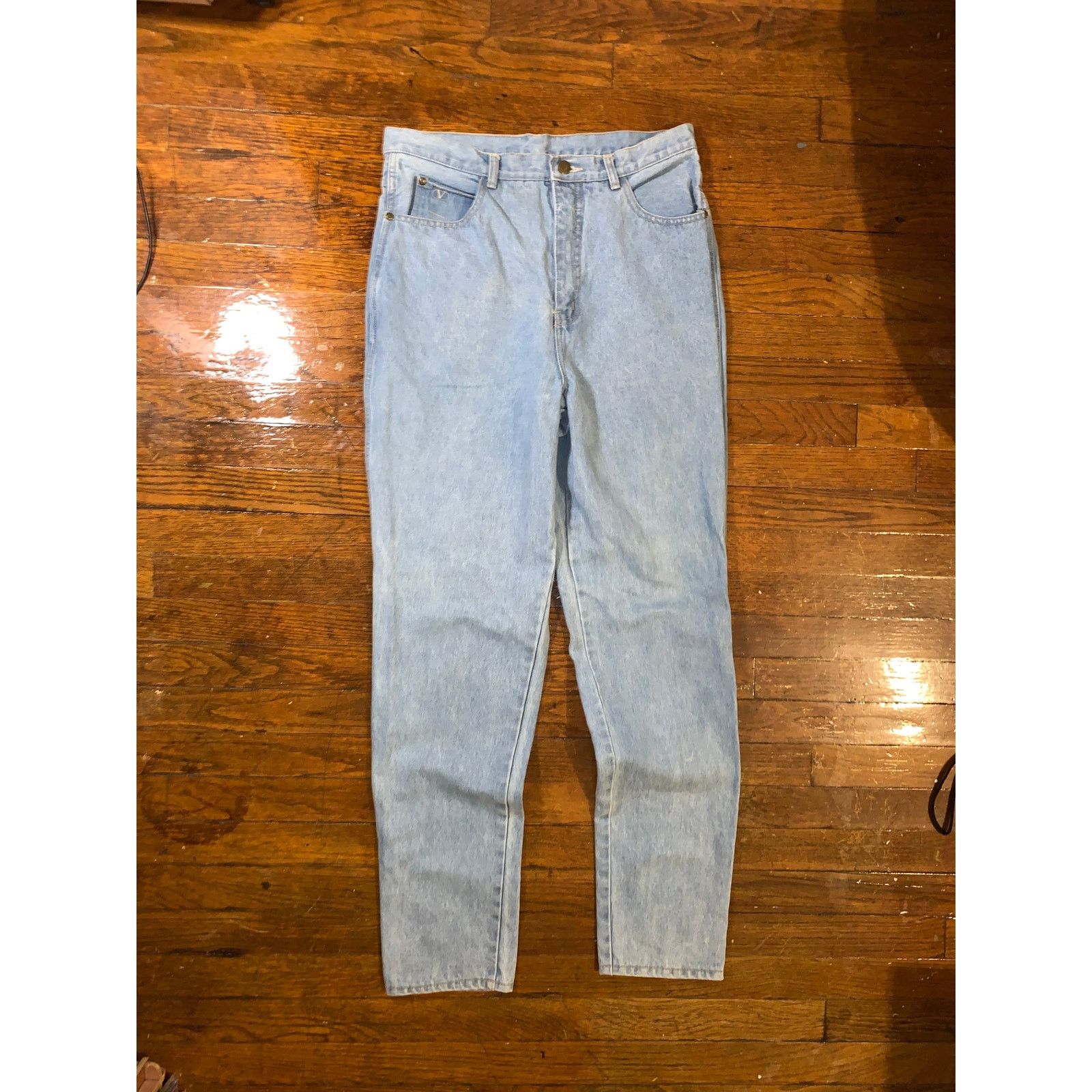 Valentino × Vintage Valentino Jeans High Waisted Mom Jeans Light Wash Size 12 Size 34" / US 12 / IT 48 - 1 Thumbnail