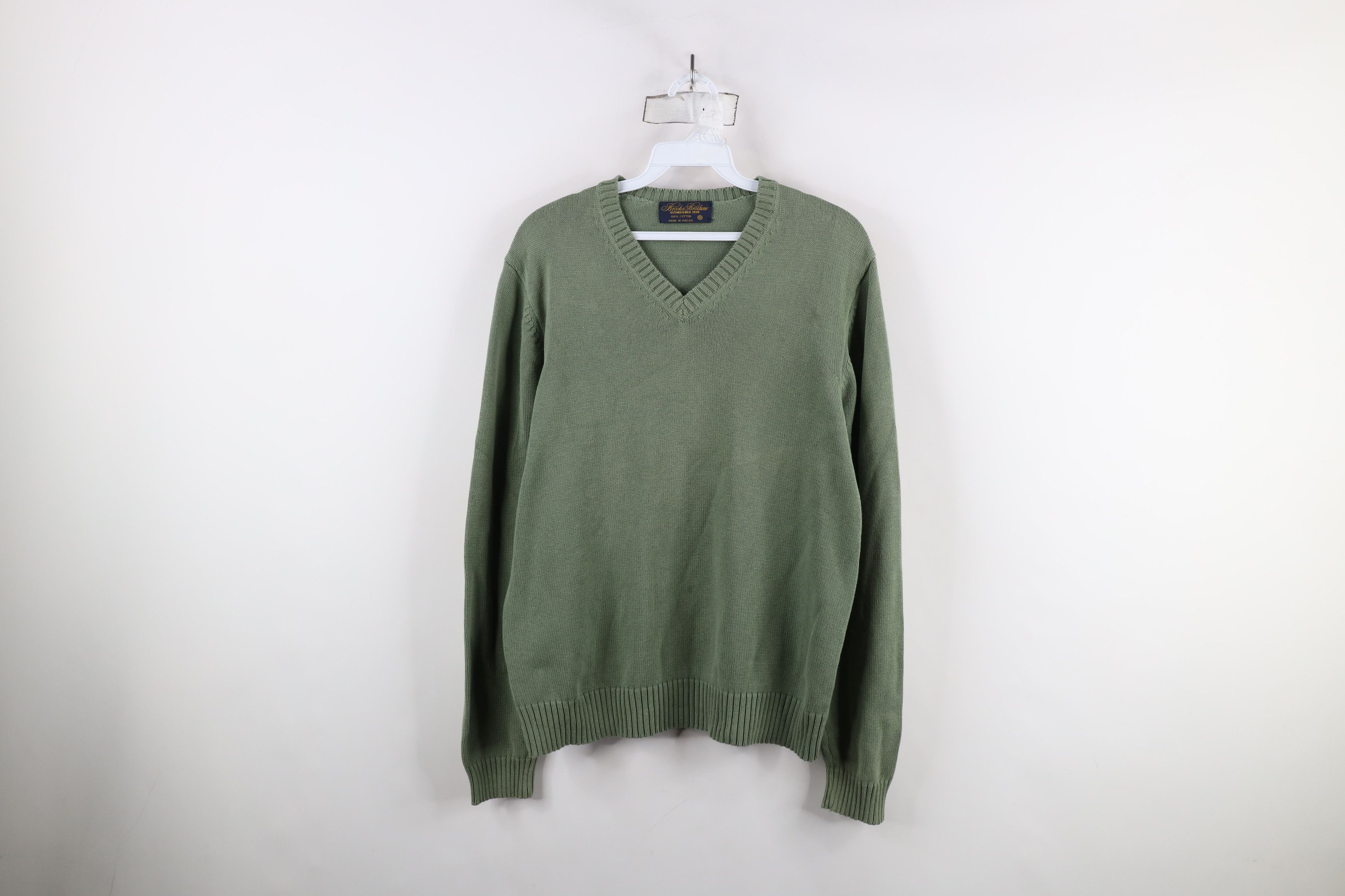 Brooks Brothers × Vintage Vintage 70s 80s Brooks Brothers Blank Cotton Knit Sweater Size US S / EU 44-46 / 1 - 1 Thumbnail