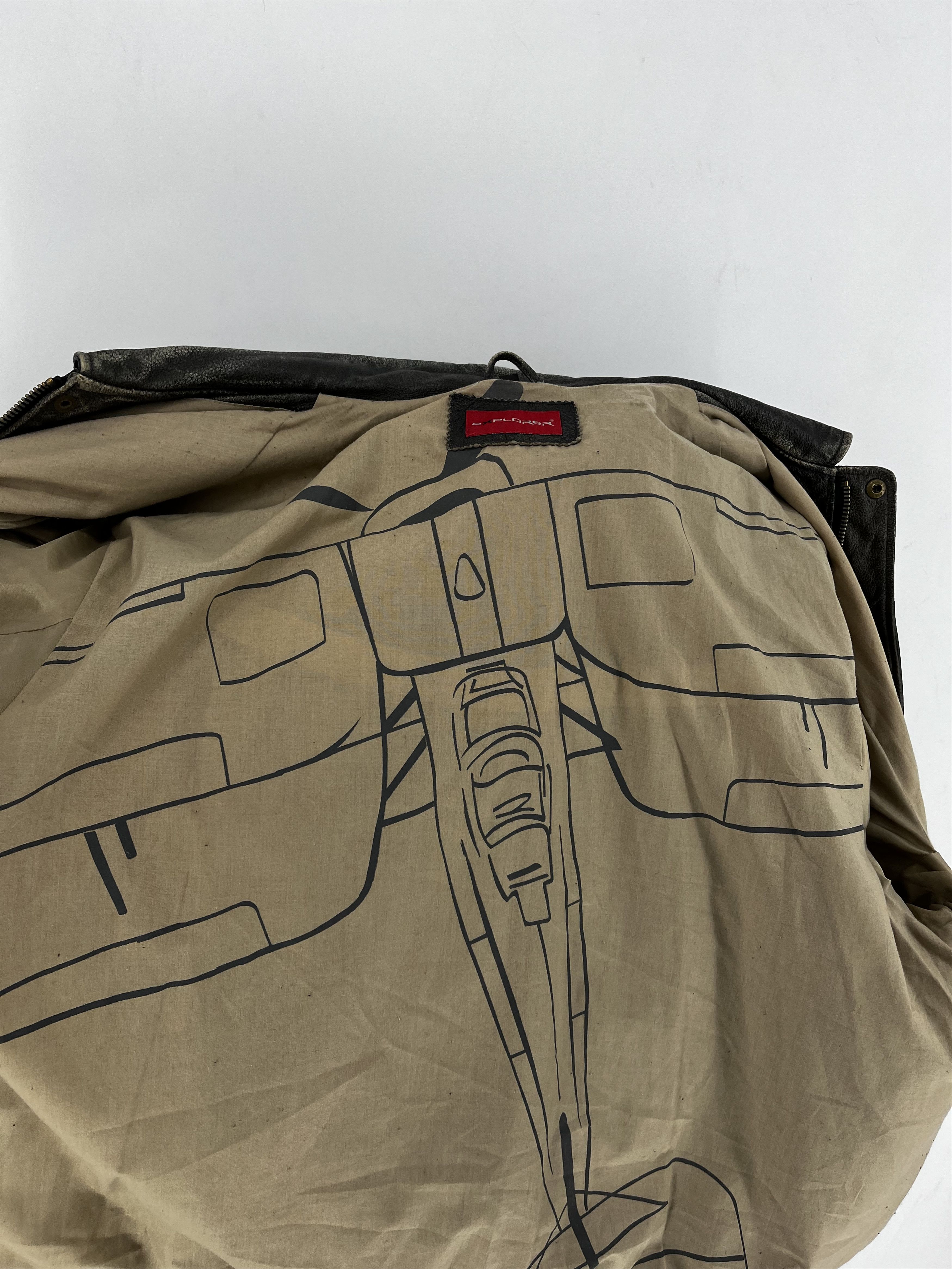 Leather Explorer Vtg Leather Bomber Jacket – Distressed Patina 90s Size US XXL / EU 58 / 5 - 16 Thumbnail
