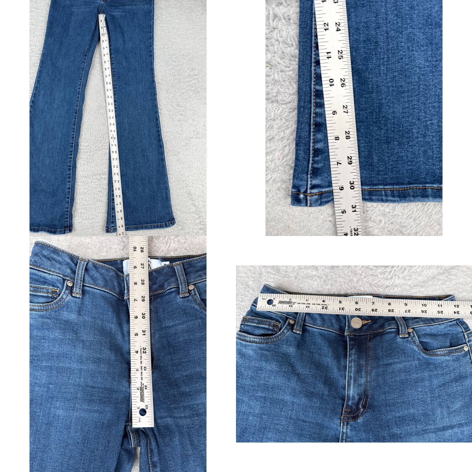Vintage Refuge Jeans Women Regular Jeans 0 Blue Denim Cotton Blend Stretch Flared Low Rise 24x31 Size 25" / US 0 / IT 36 - 8 Thumbnail